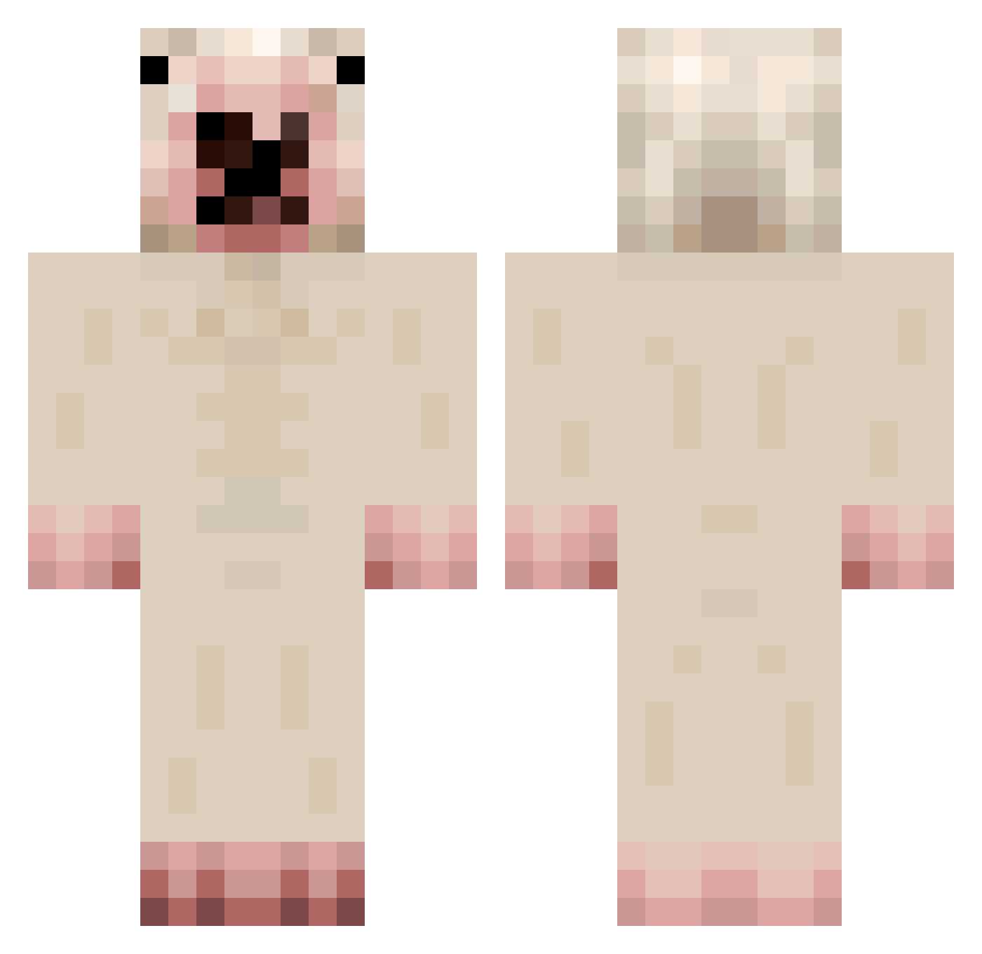 GVKICKER Minecraft skin, front and back view