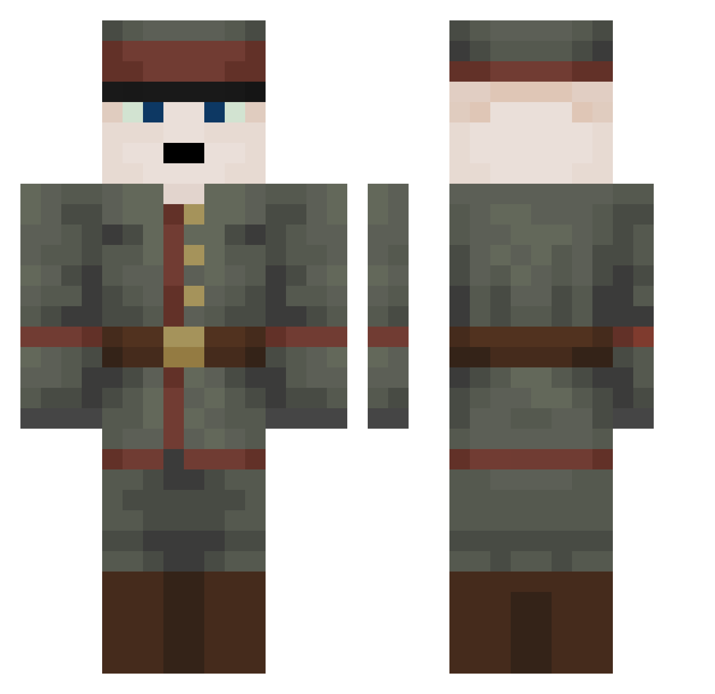 RikFastly Minecraft skin, front and back view