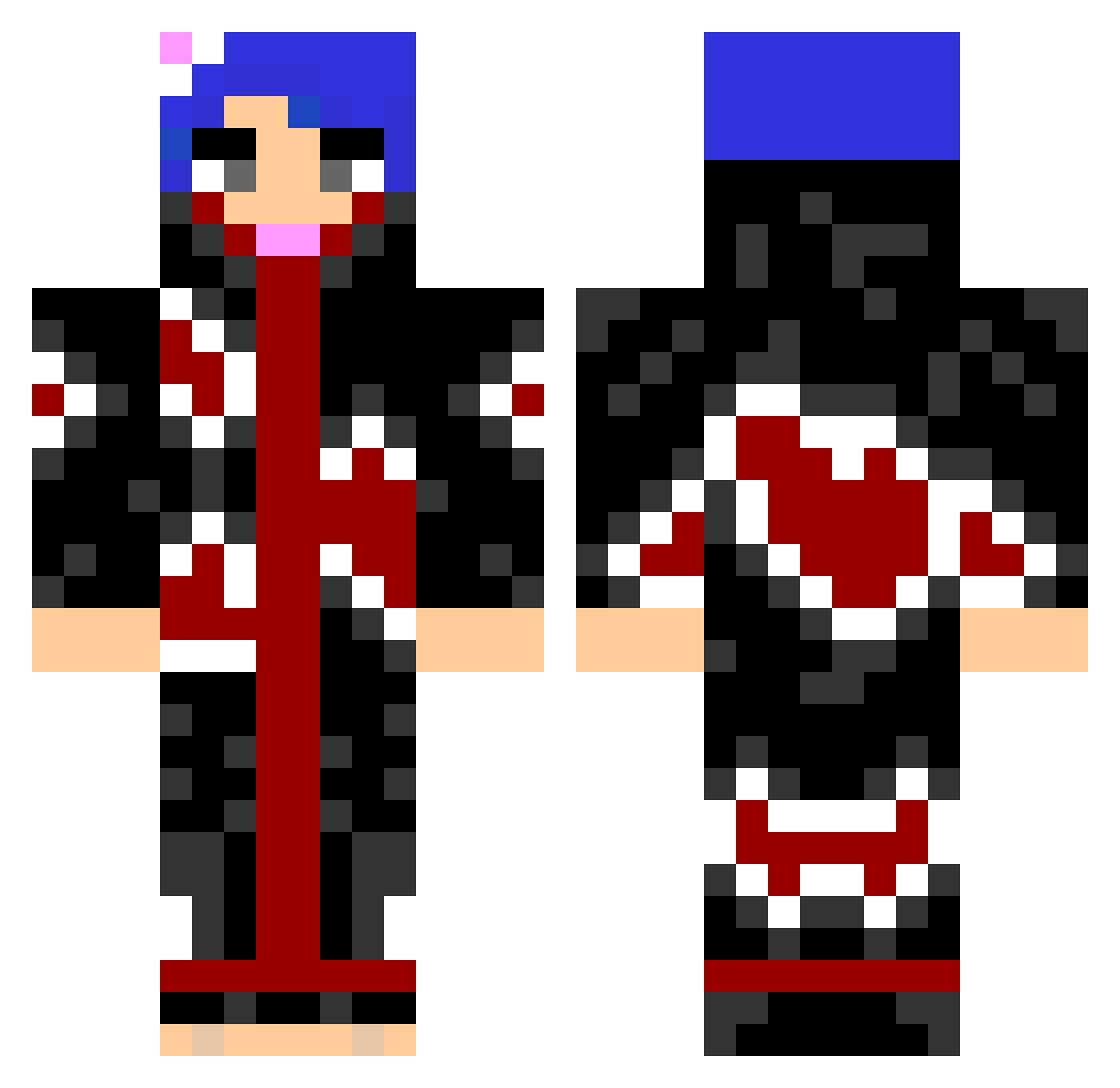 Wendie Minecraft skin, front and back view