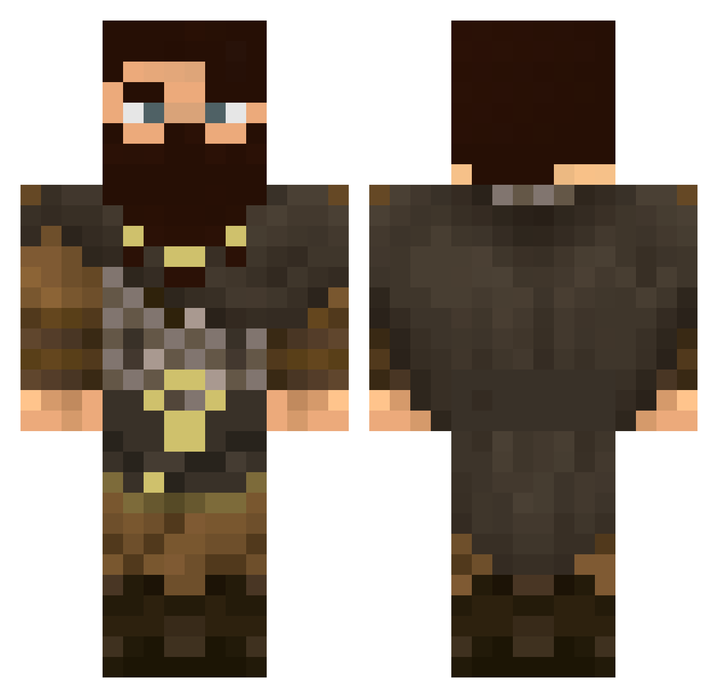 RxPsYcoTic Minecraft skin, front and back view