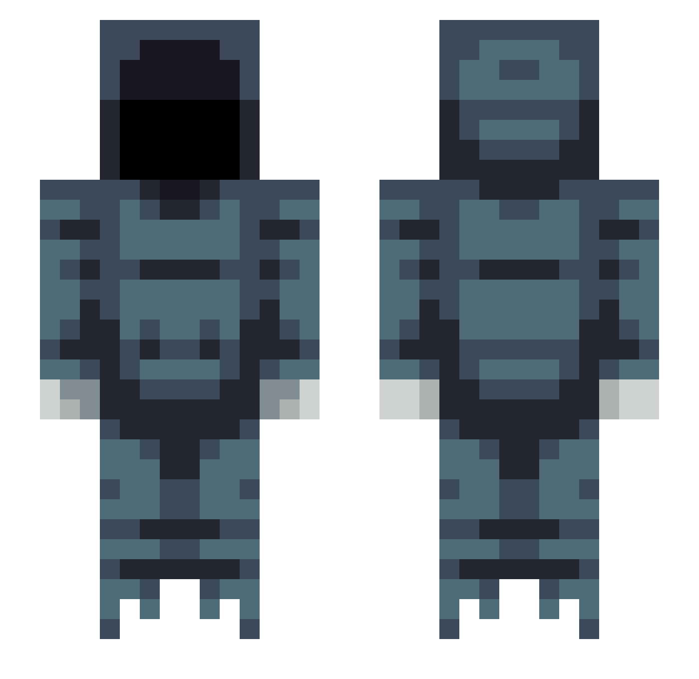 rxske Minecraft skin, front and back view