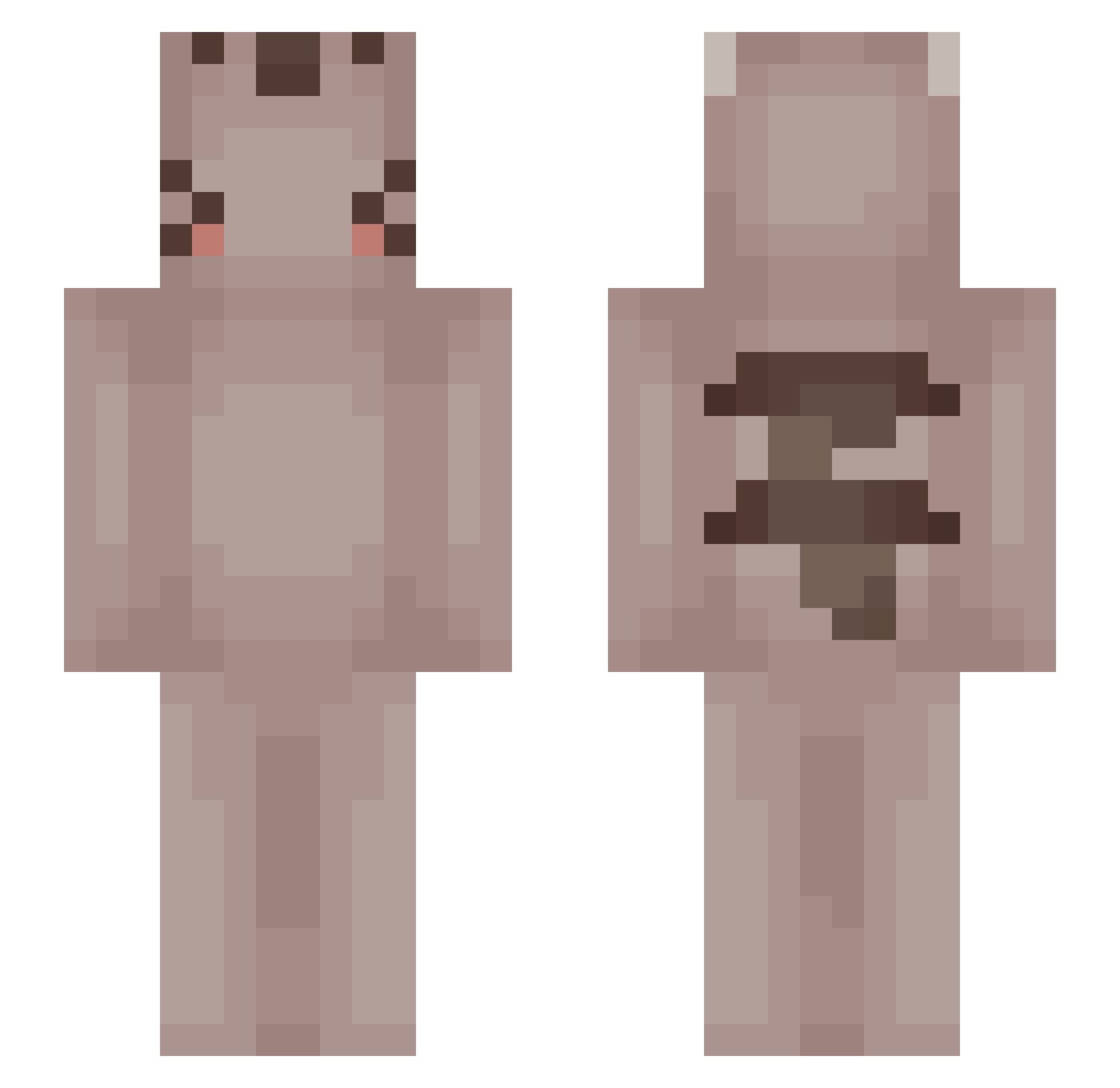 WhiiteBx Minecraft skin, front and back view