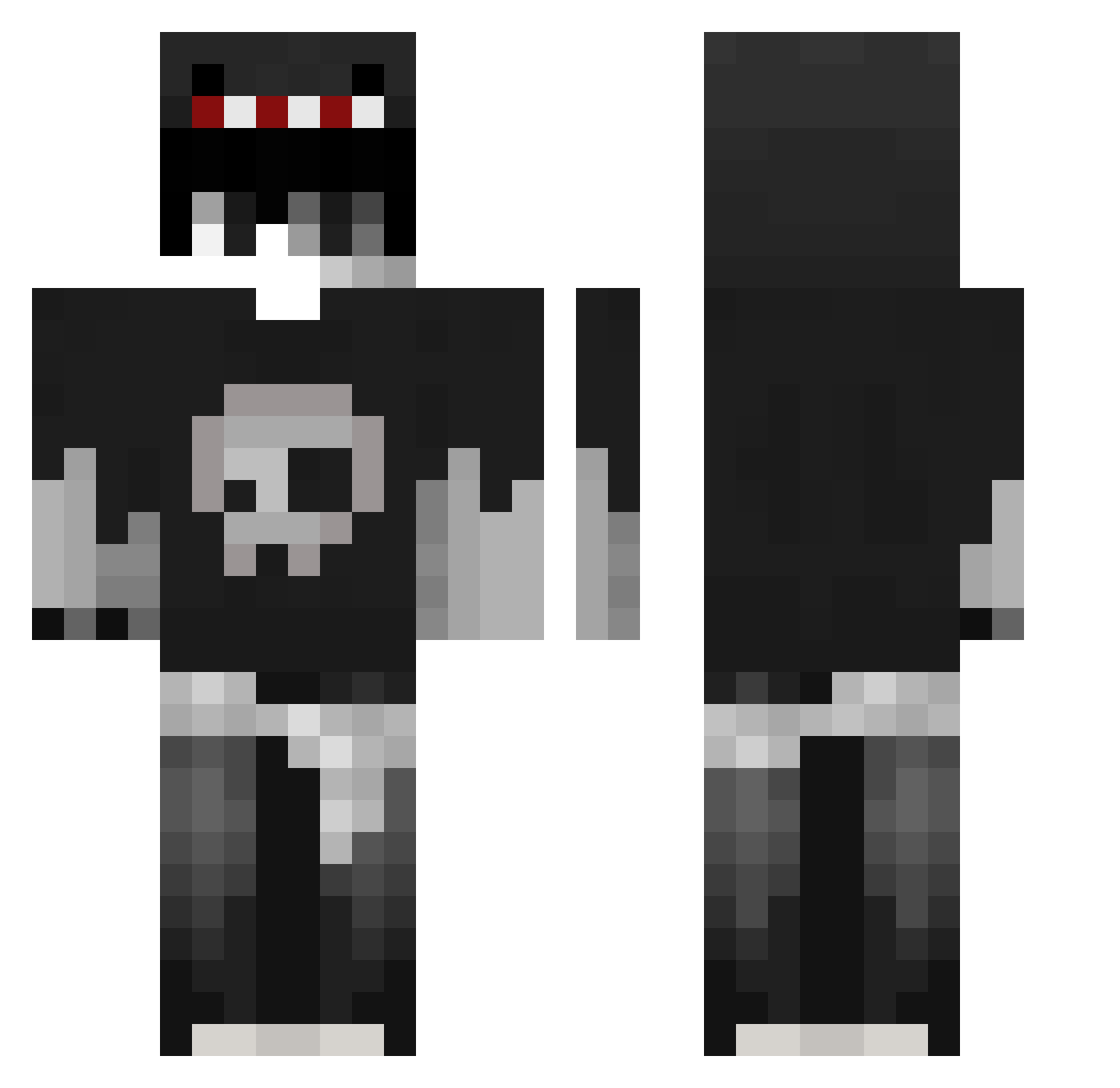 Roza07 Minecraft skin, front and back view