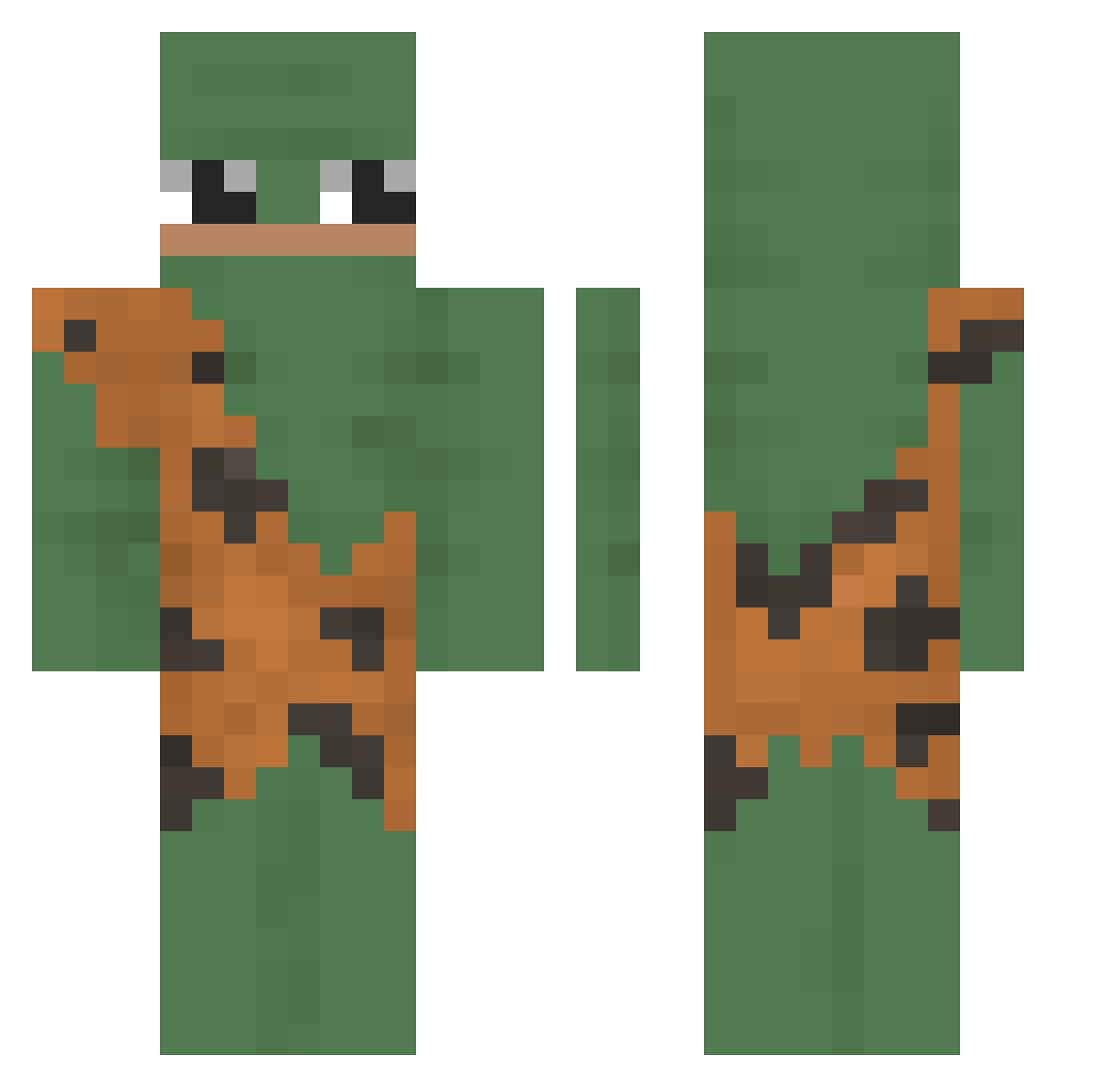 pepq Minecraft skin, front and back view