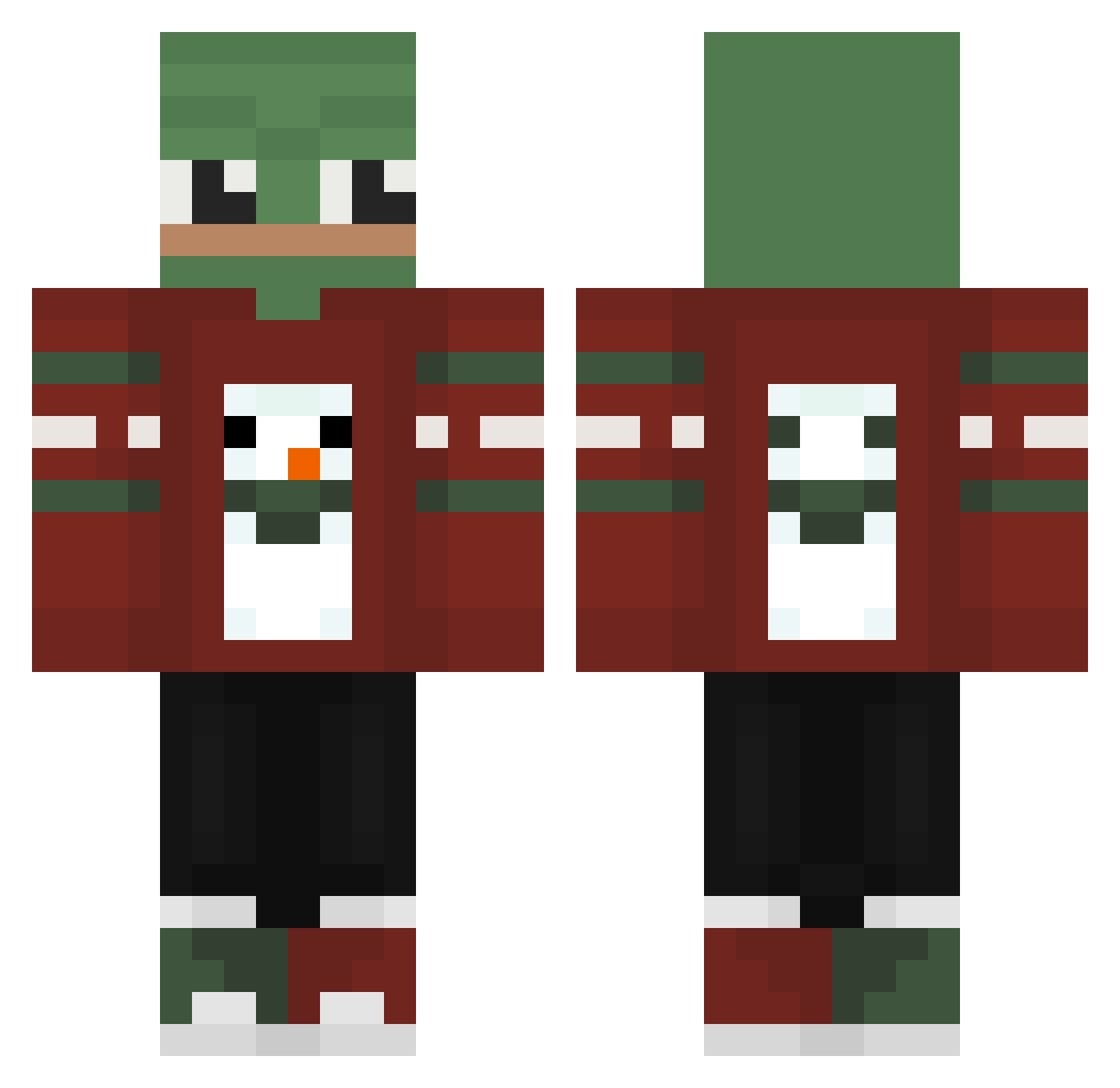 Exitnani Minecraft skin, front and back view