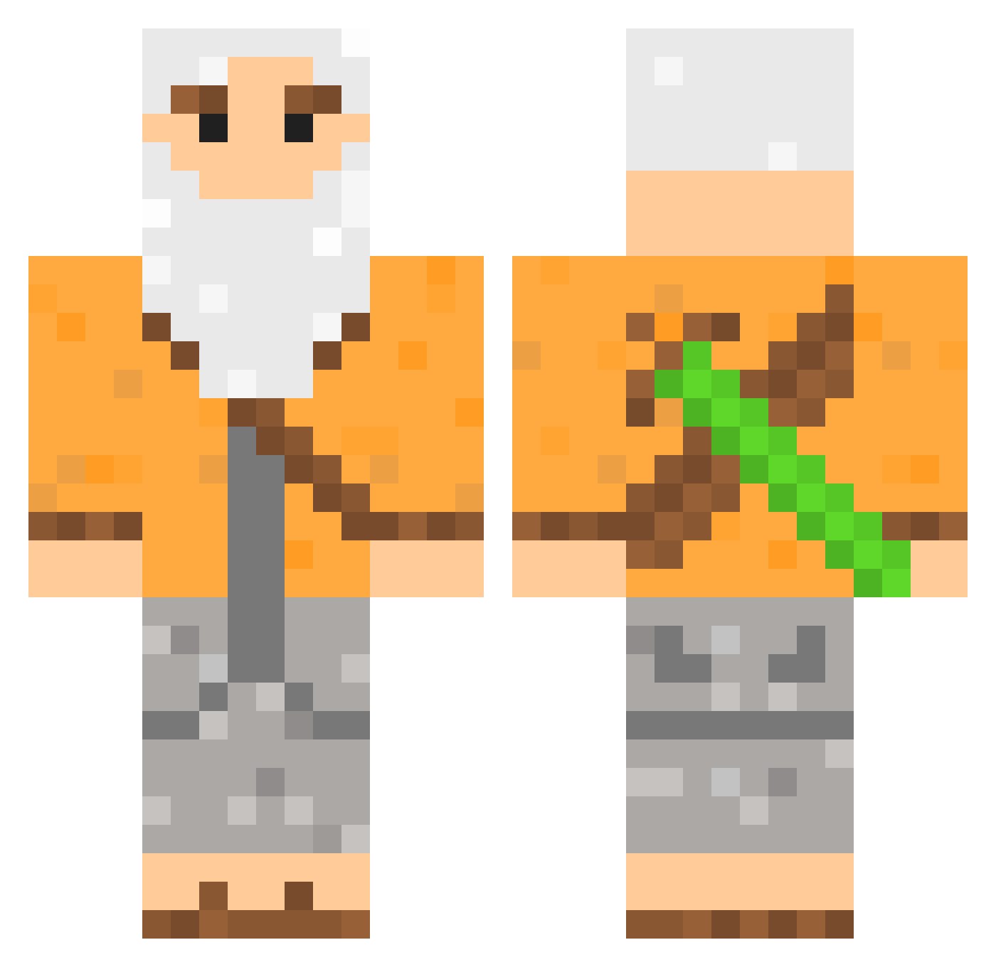 SweetBen_x Minecraft skin, front and back view