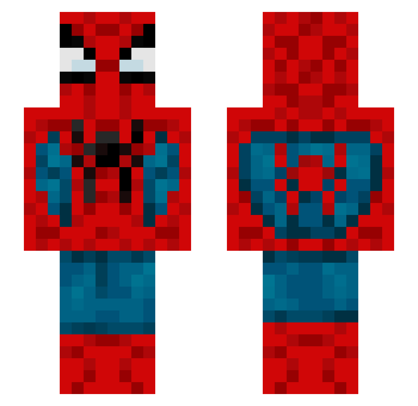 ElChubii Minecraft skin, front and back view