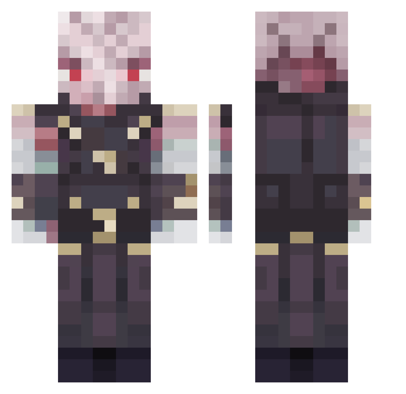 TheWildHunt22 Minecraft skin, front and back view