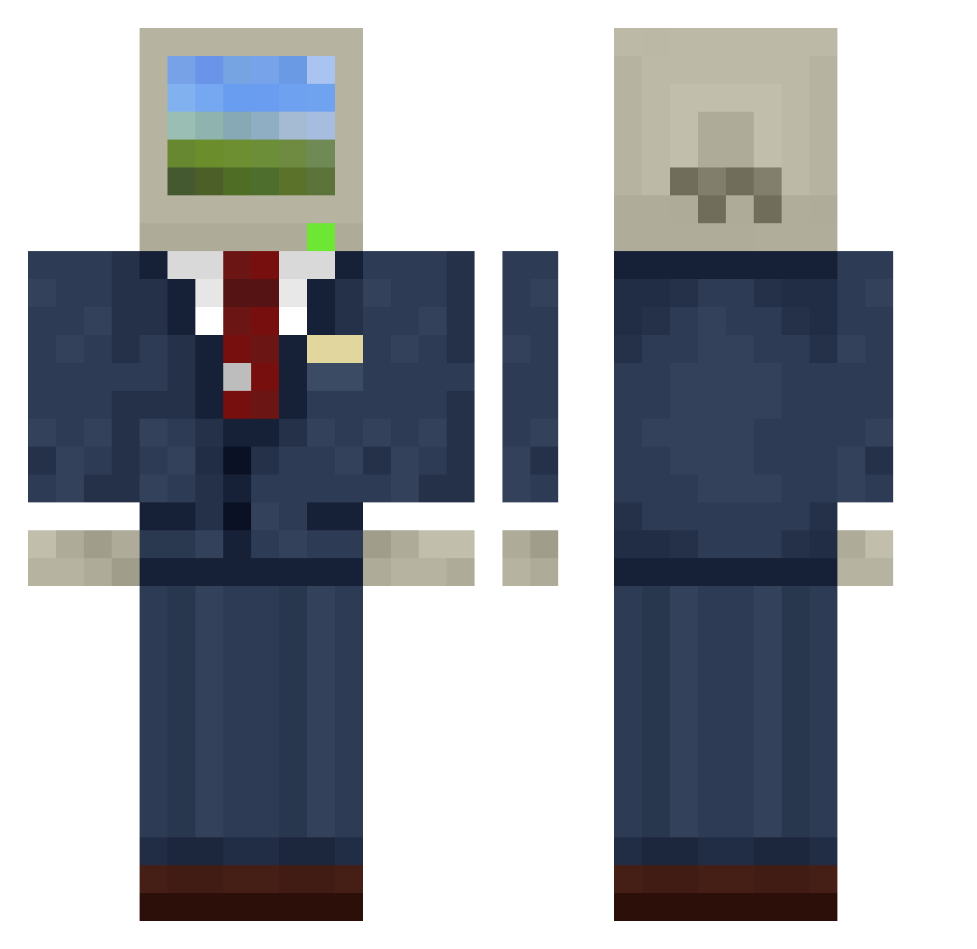 wAaAckyboy Minecraft skin, front and back view