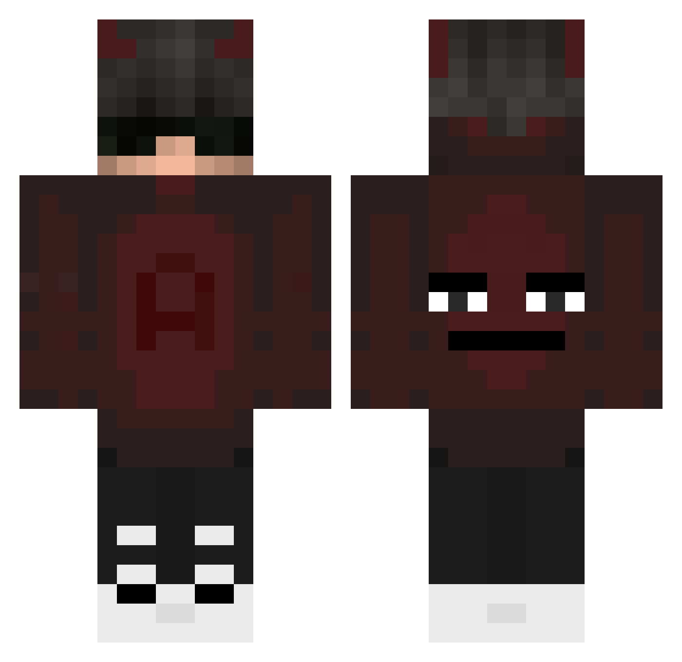 Wilx18 Minecraft skin, front and back view