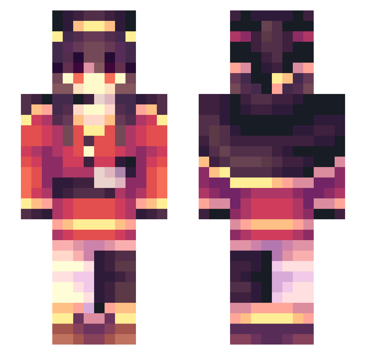 NikiTerror107 Minecraft skin, front and back view