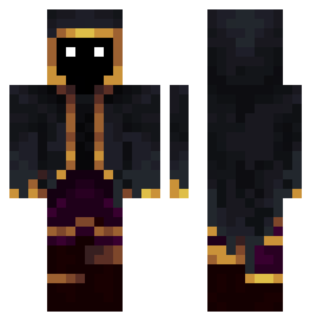 UVwaves Minecraft skin, front and back view