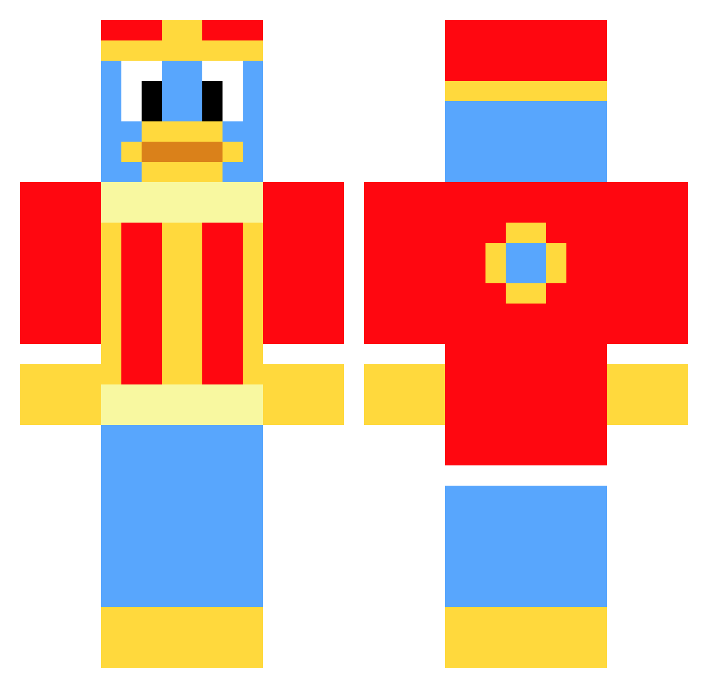 highrat Minecraft skin, front and back view