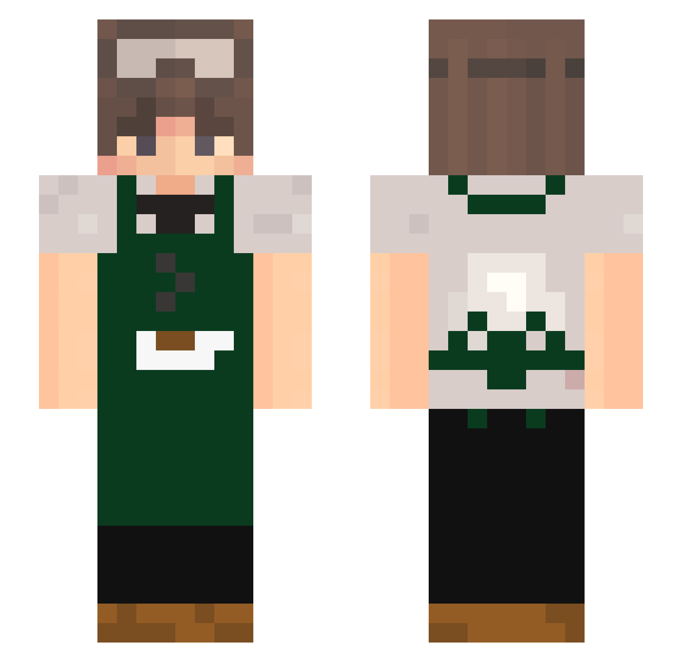 Ruueeee Minecraft skin, front and back view