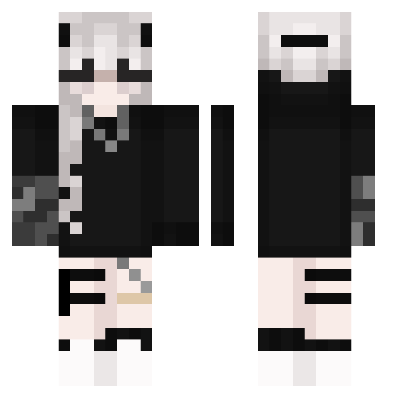 zerogirl Minecraft skin, front and back view