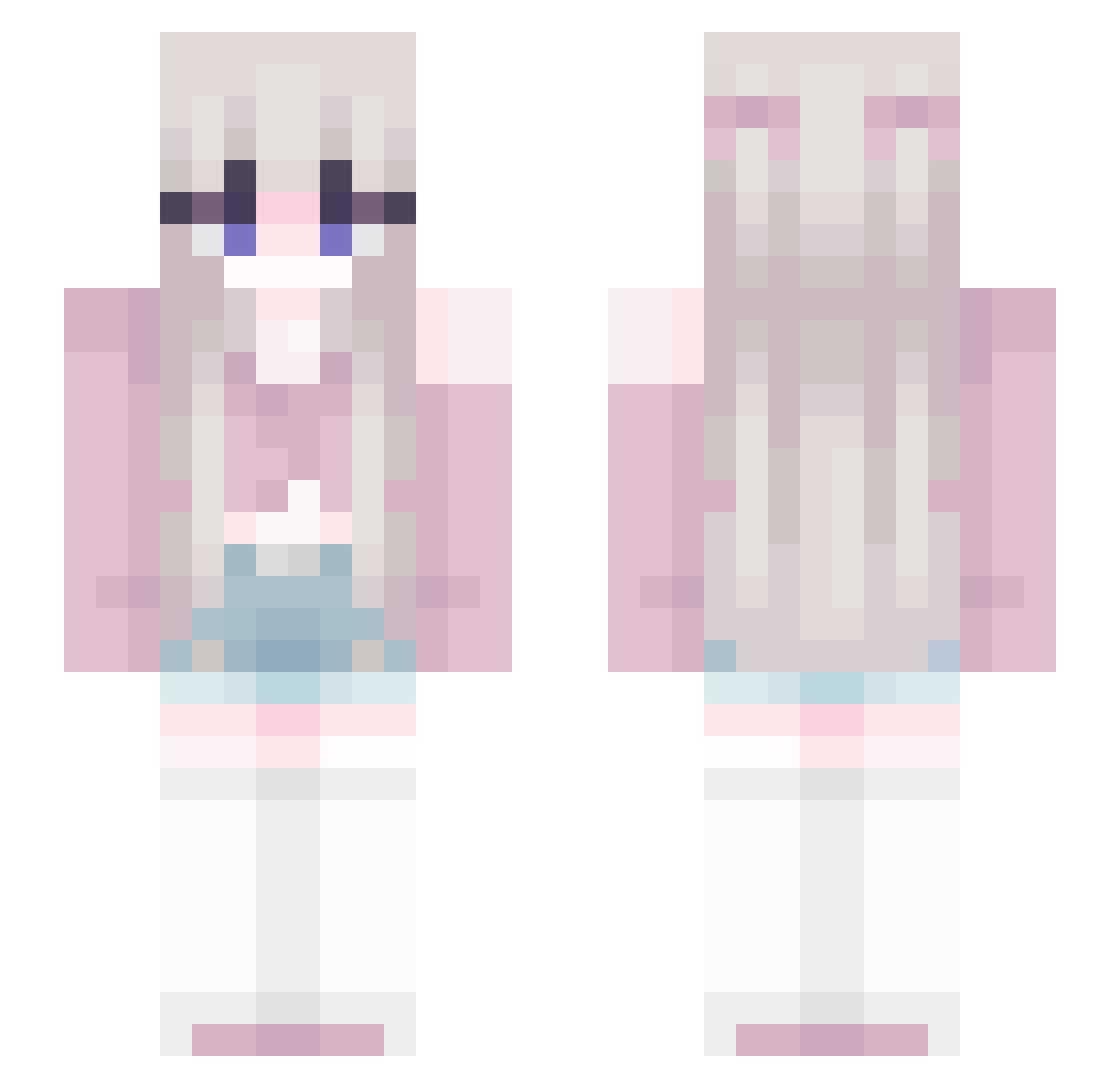 vMelosita Minecraft skin, front and back view