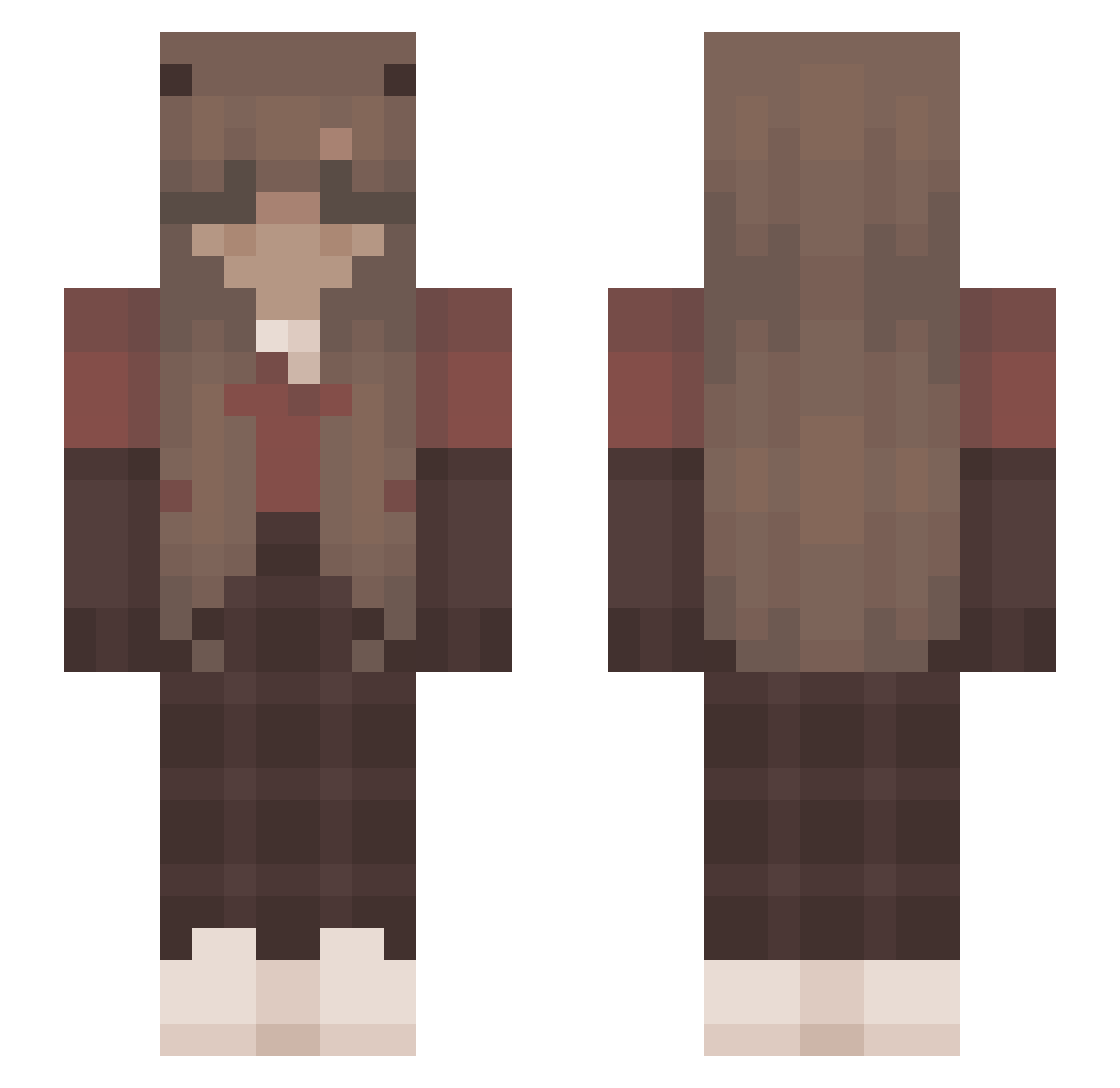 sucres Minecraft skin, front and back view