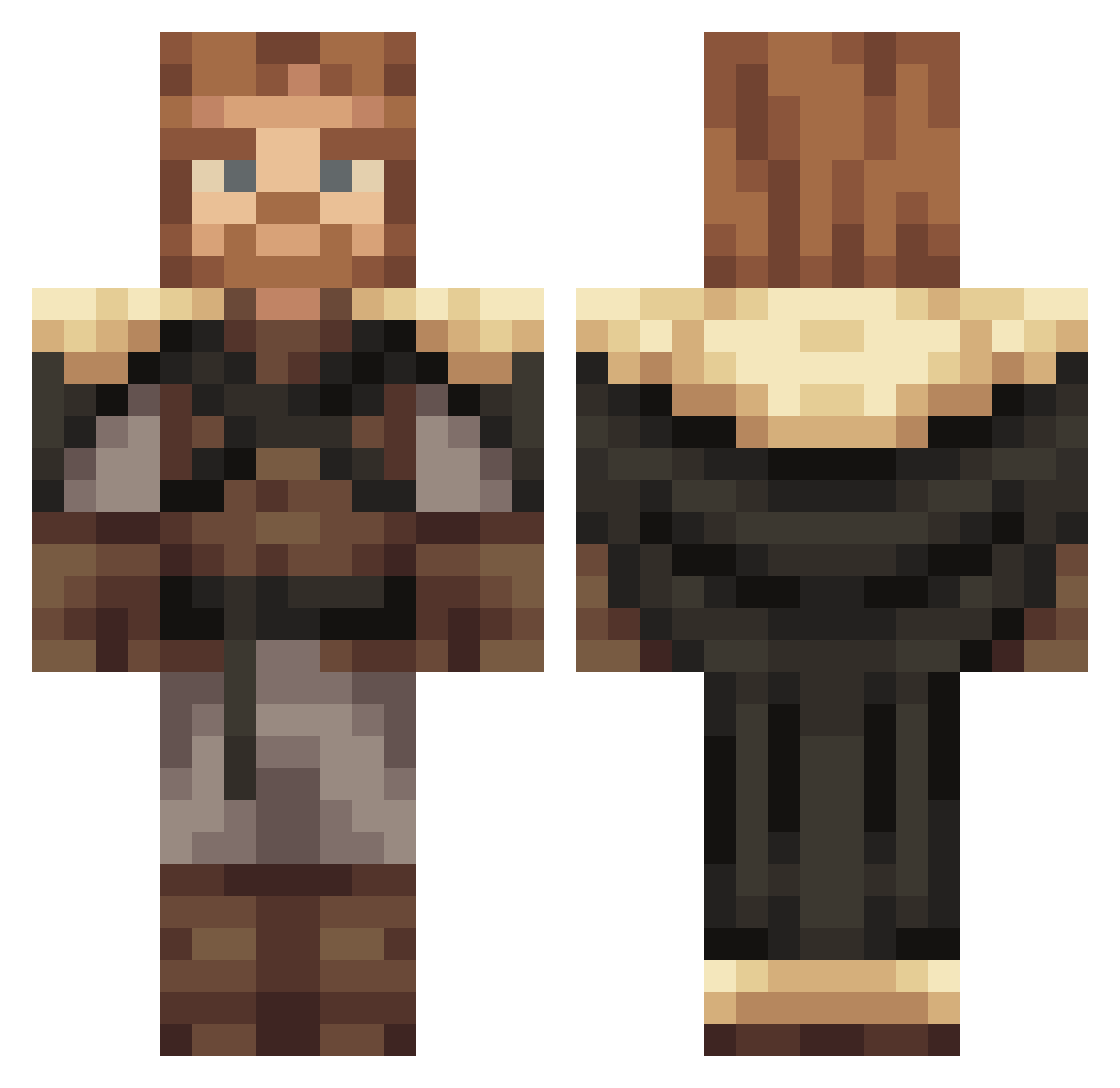 notomorrw Minecraft skin, front and back view