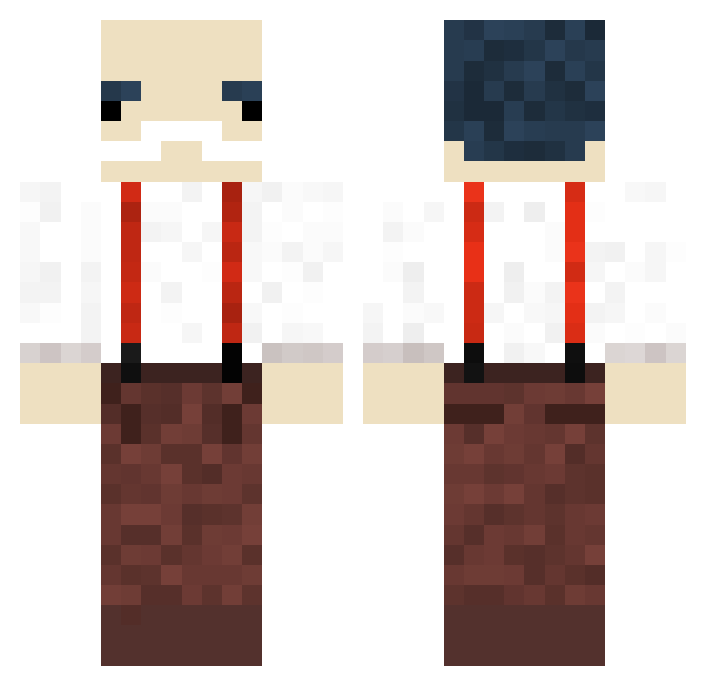lenesce Minecraft skin, front and back view
