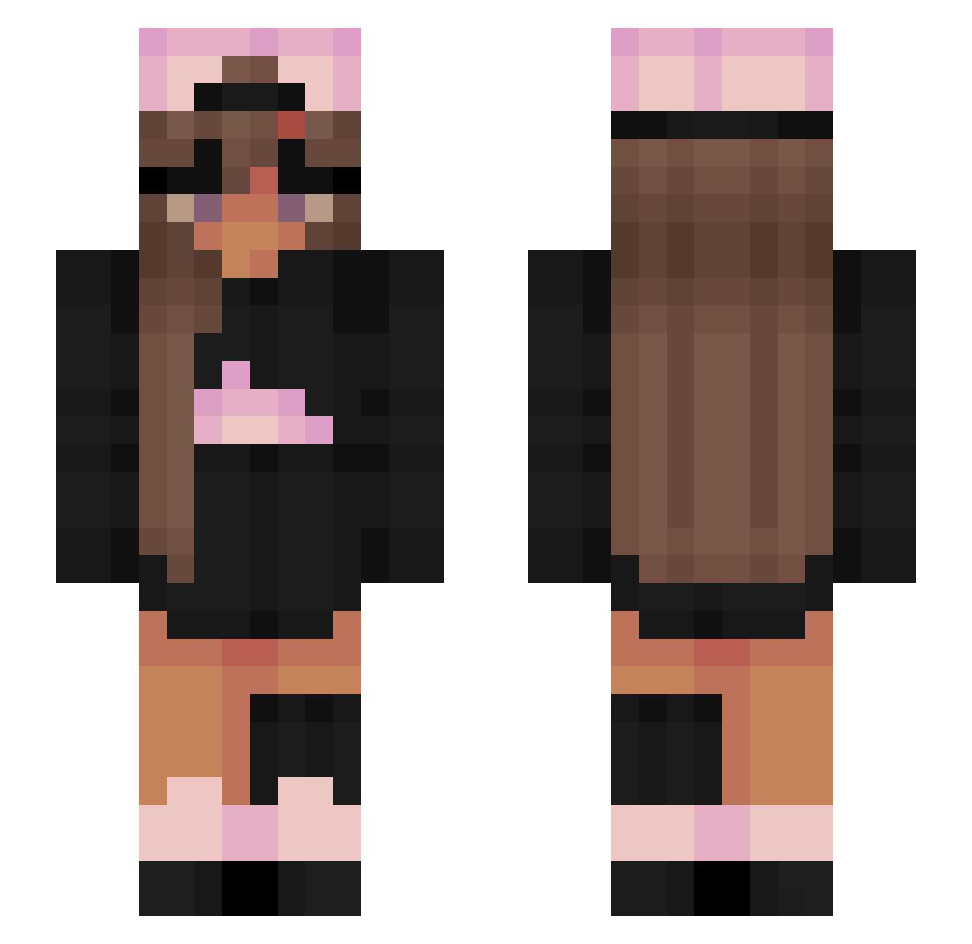 Sakurria Minecraft skin, front and back view