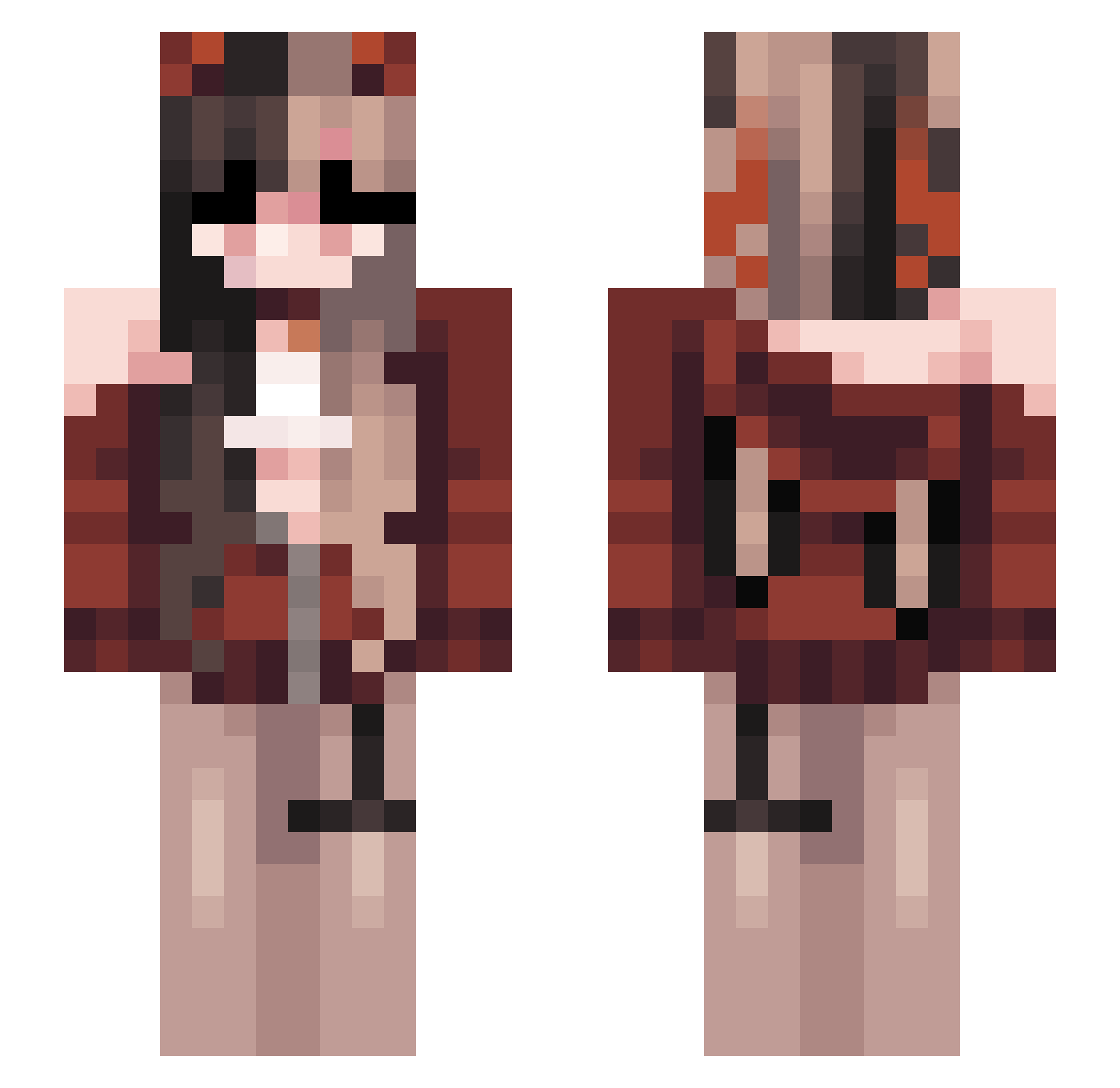 AngelXXXDeath Minecraft skin, front and back view