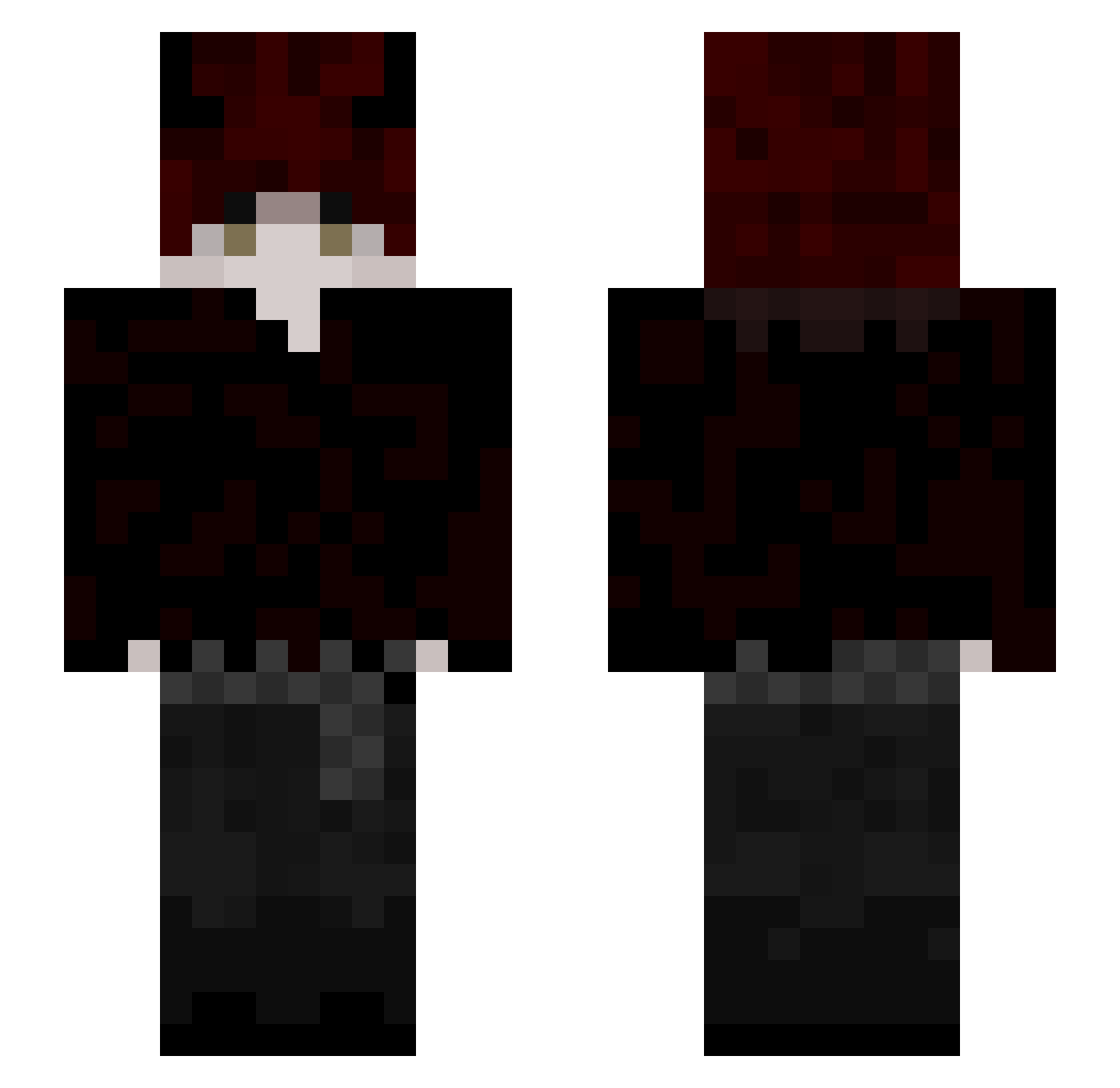 Shizox4 Minecraft skin, front and back view