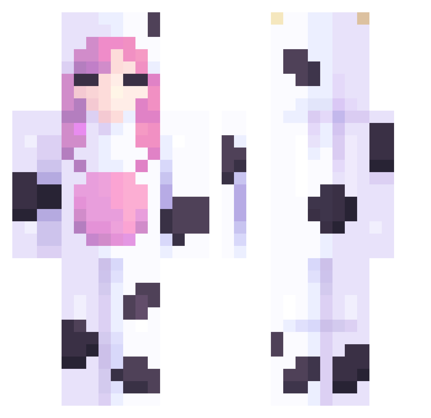 Kezv Minecraft skin, front and back view