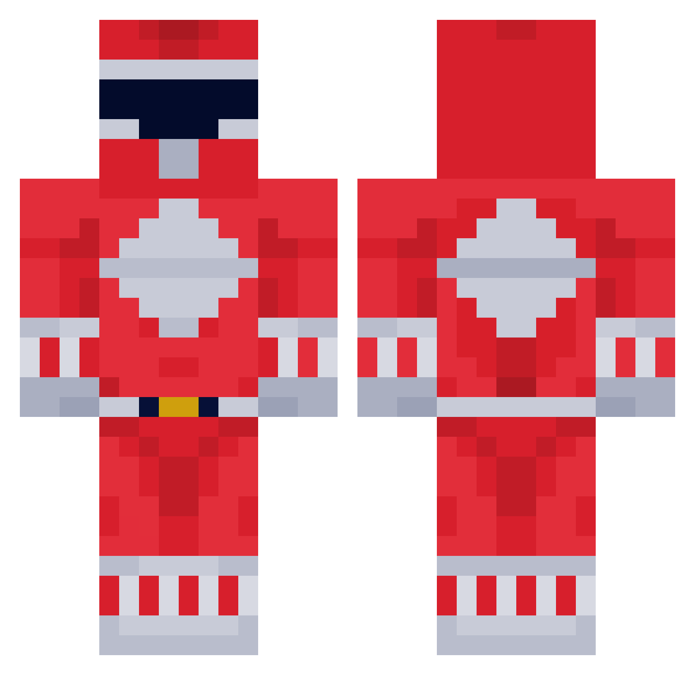 Botmog Minecraft skin, front and back view