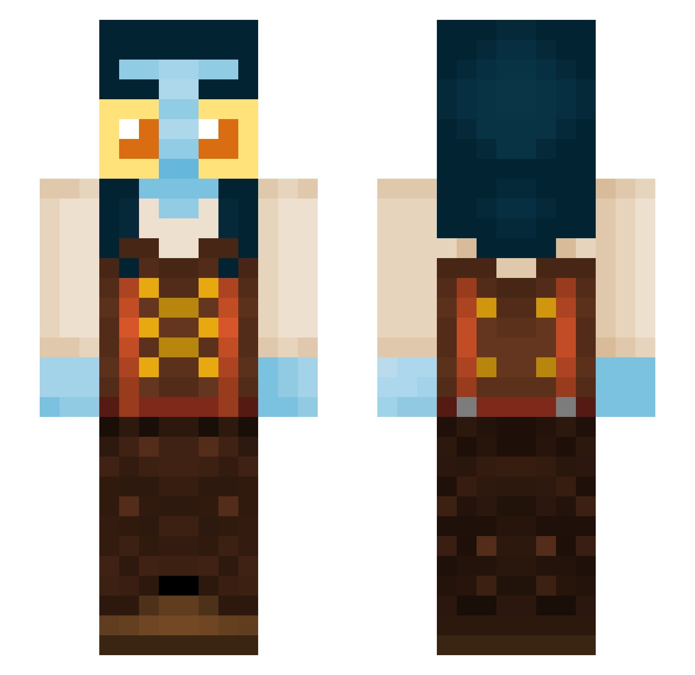 sleepy_random Minecraft skin, front and back view