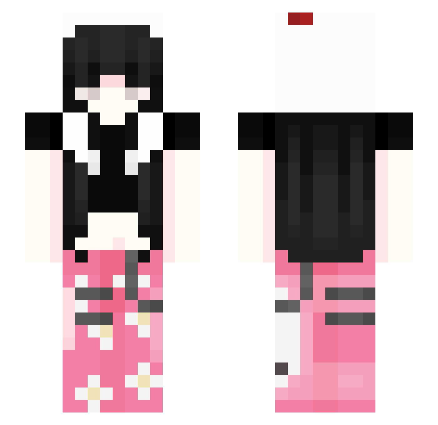 HarmlessMoon Minecraft skin, front and back view