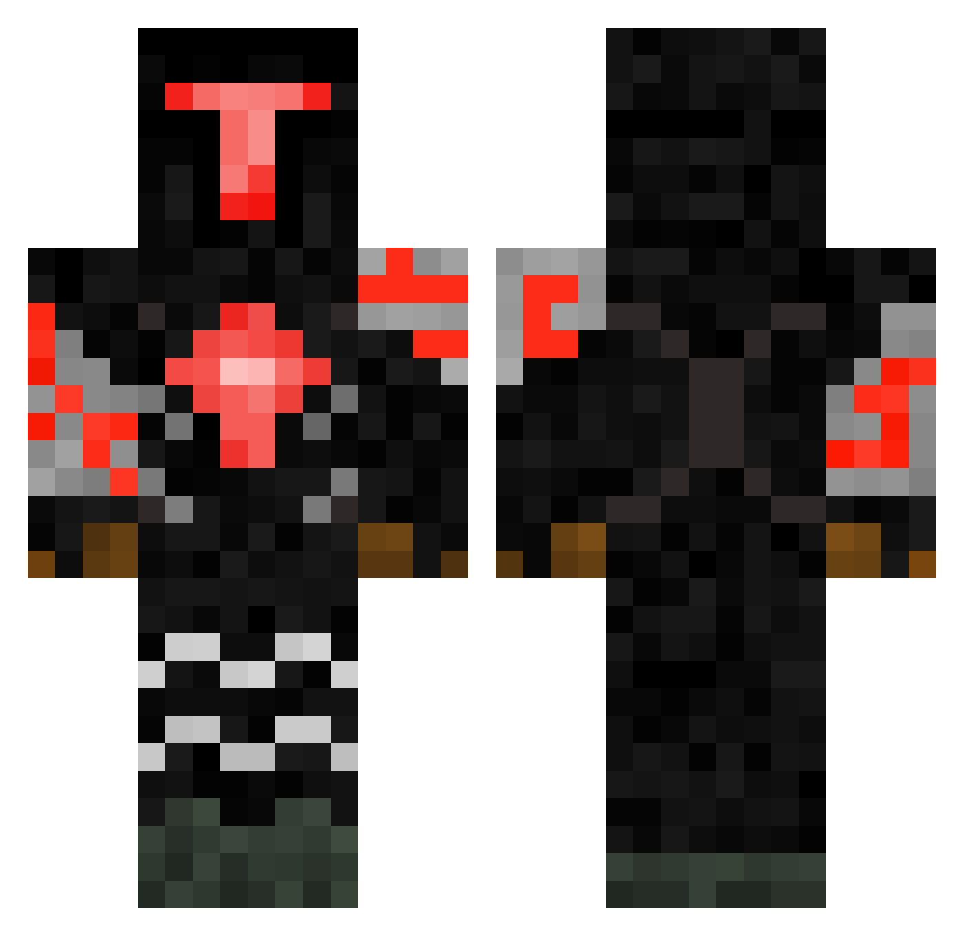 SnackBlock Minecraft skin, front and back view