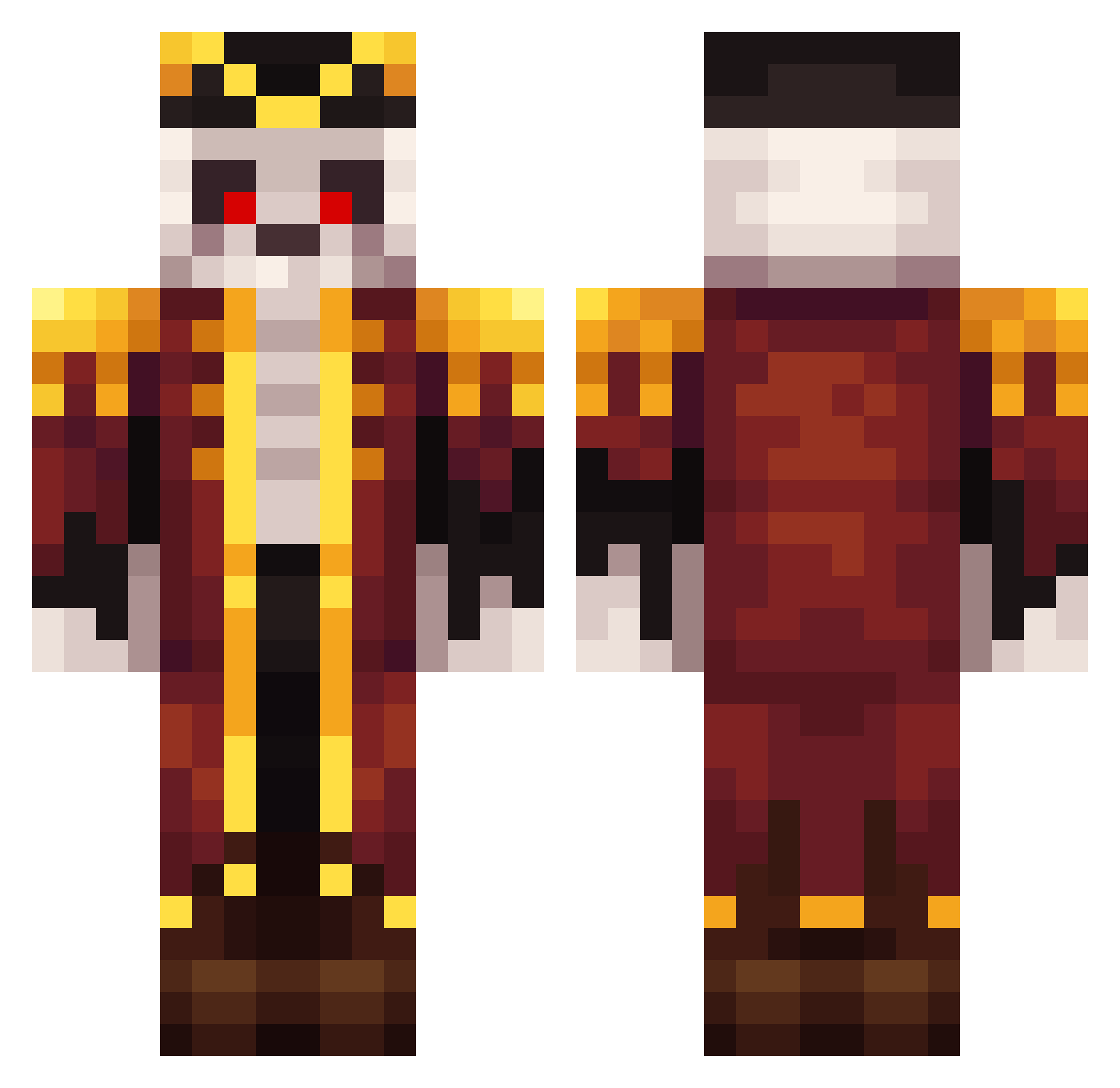 ToastSlayer Minecraft skin, front and back view