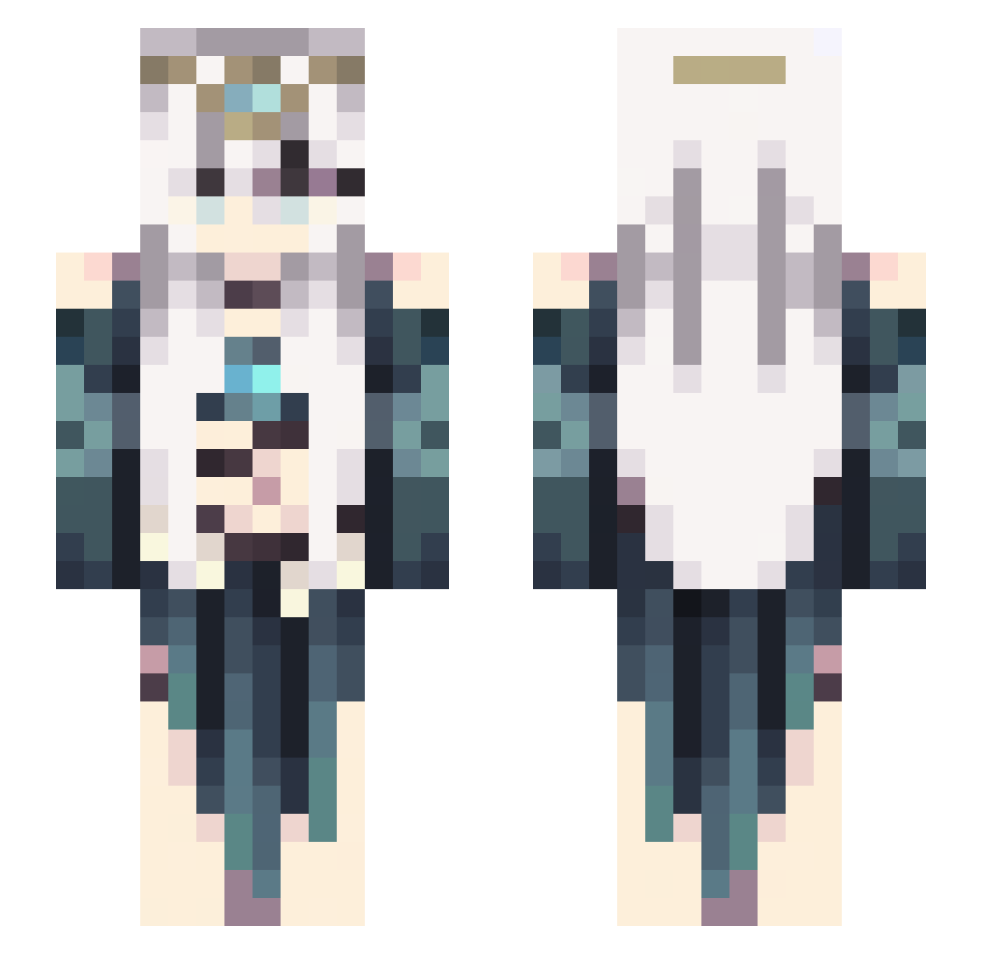 xMedias Minecraft skin, front and back view