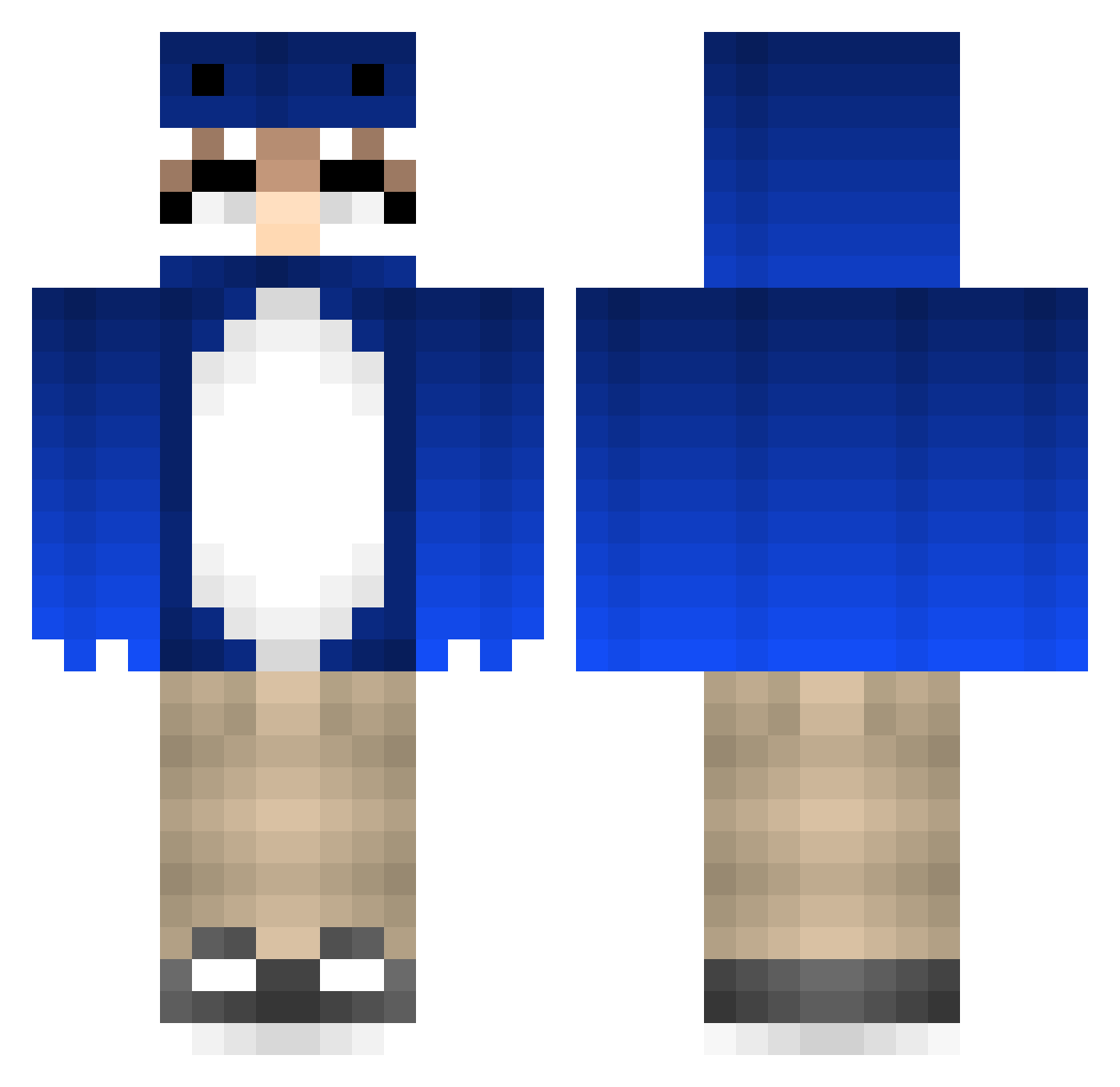 Replacing Minecraft skin, front and back view