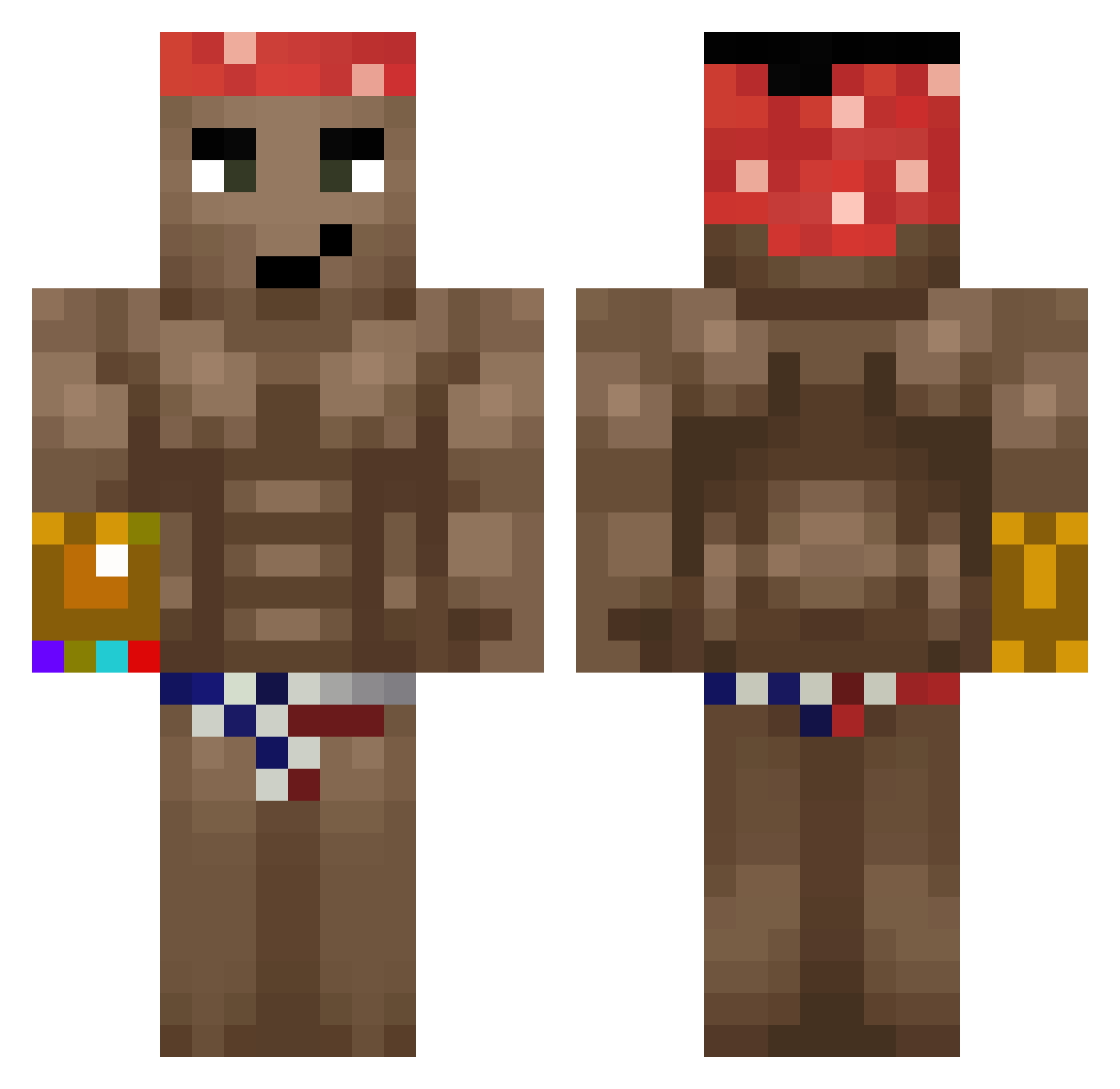 Campaigning Minecraft skin, front and back view