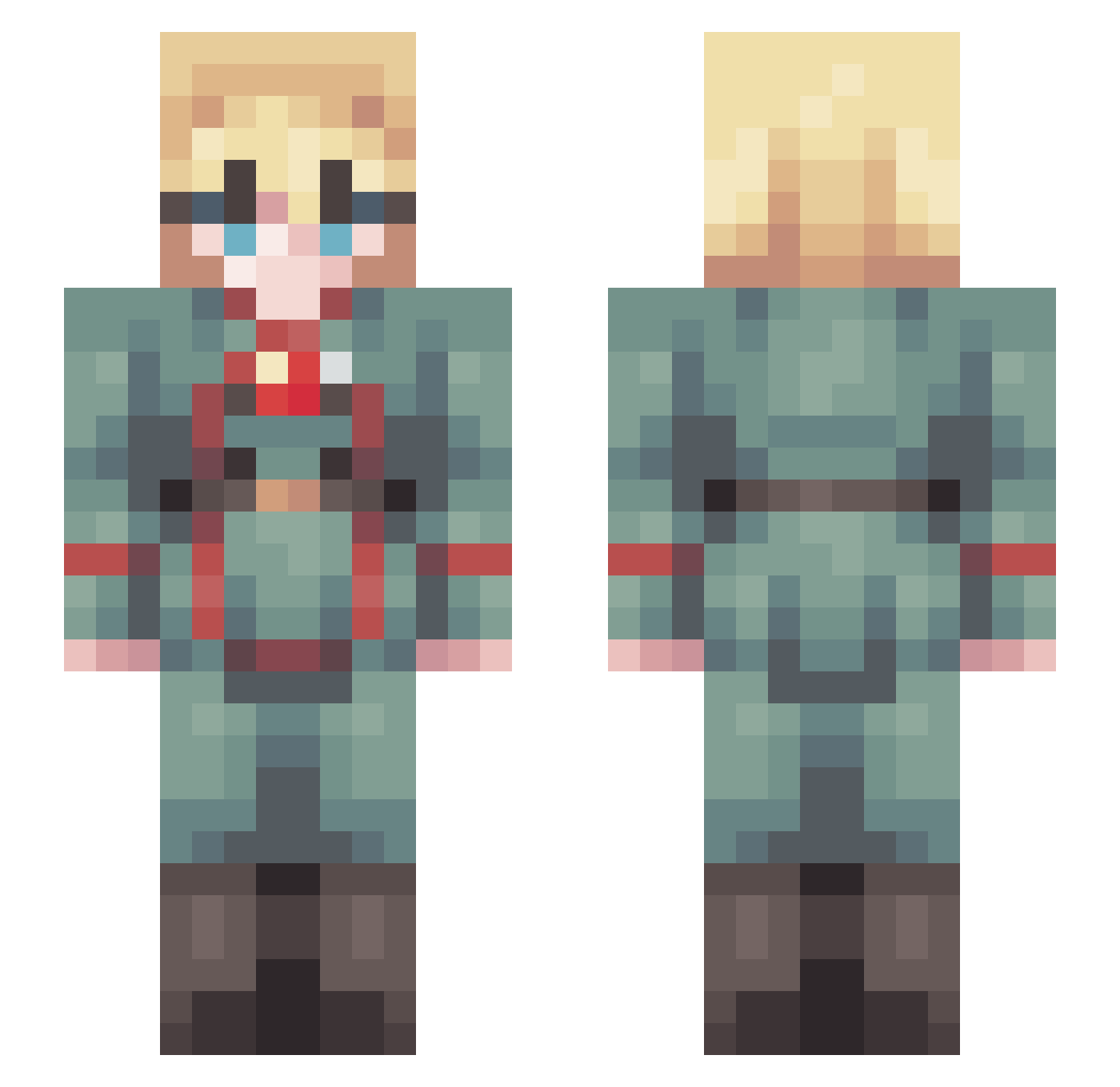 Luccha Minecraft skin, front and back view