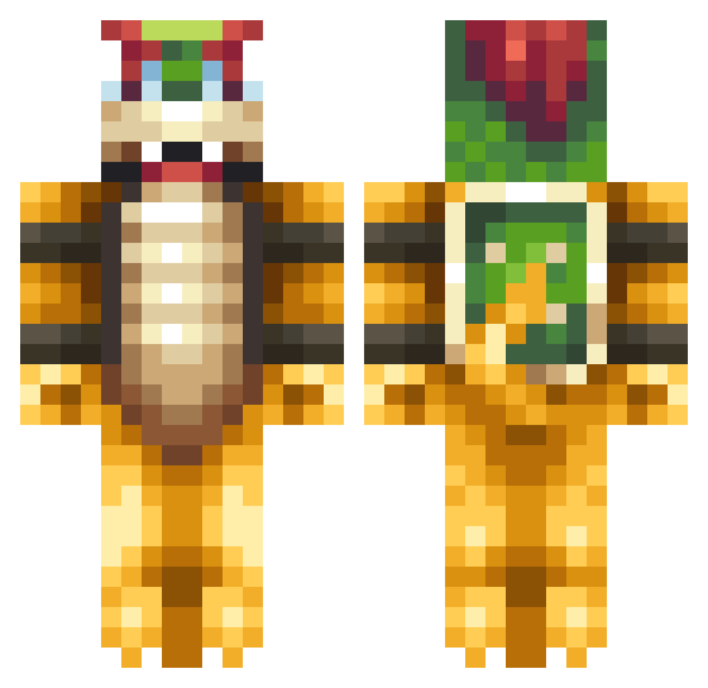 Unify_HD Minecraft skin, front and back view