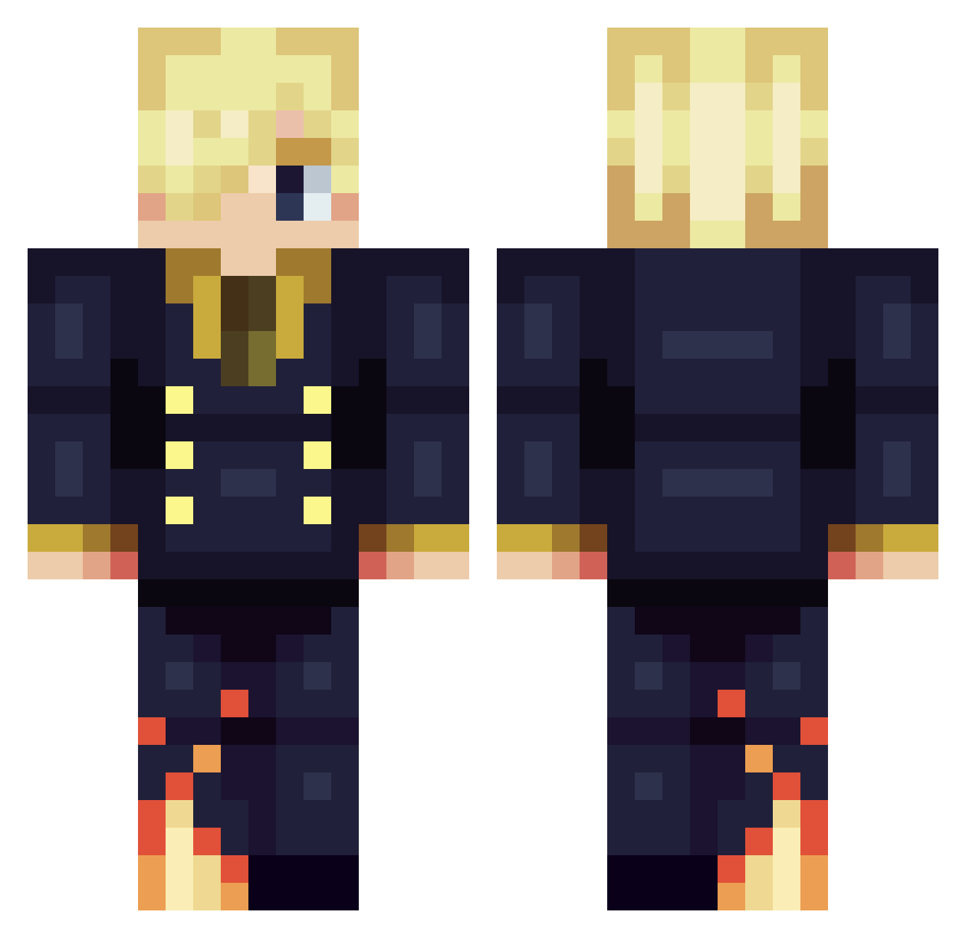 zPhzito Minecraft skin, front and back view