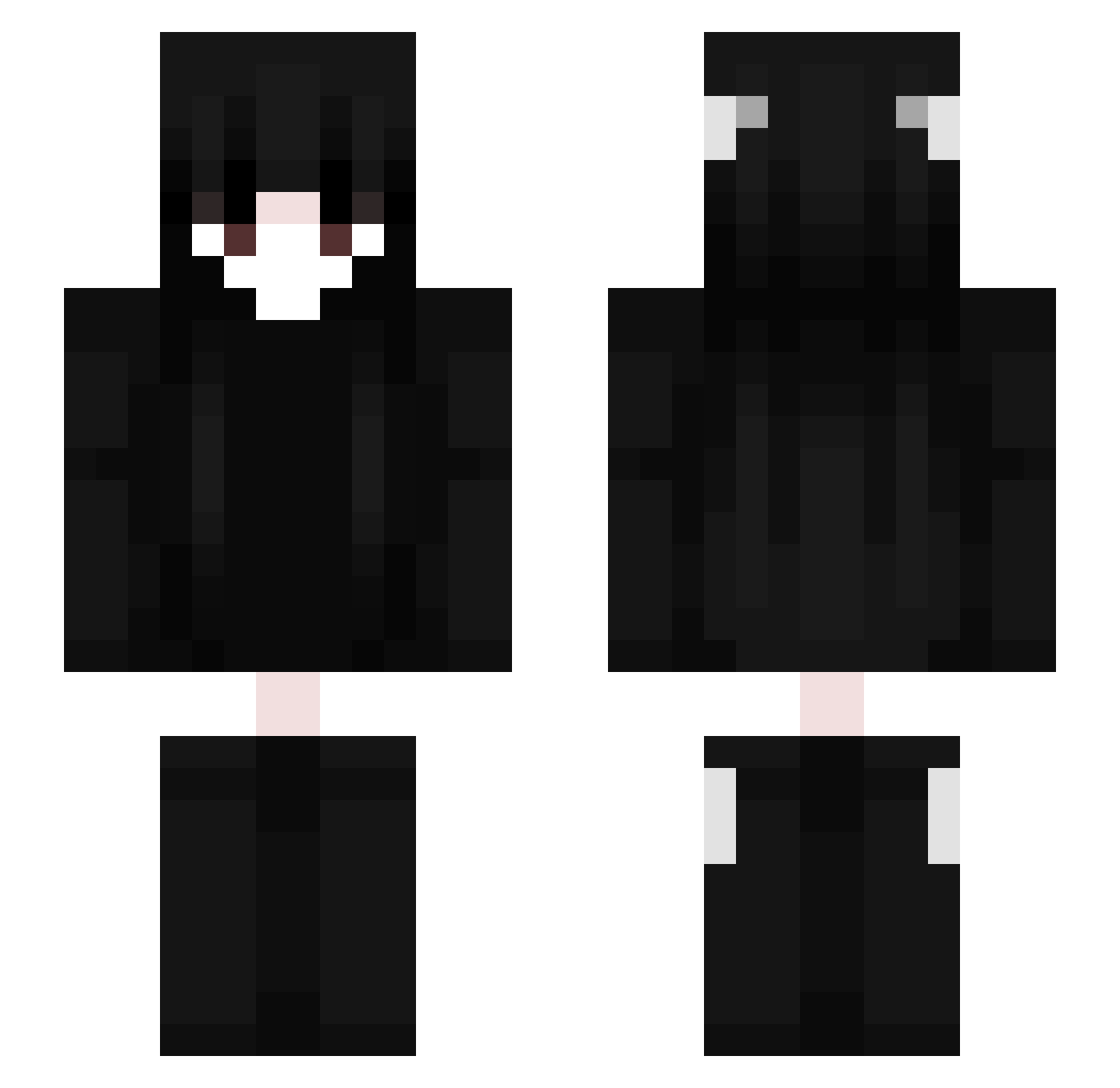 SadMiiinxhen Minecraft skin, front and back view