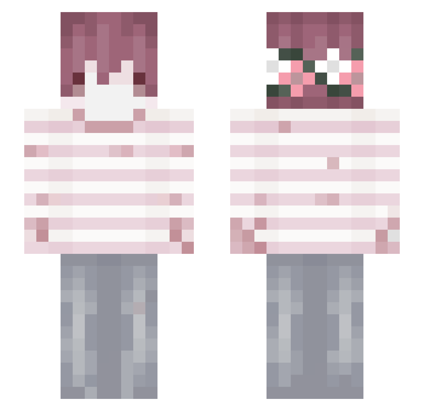 choukuu Minecraft skin, front and back view