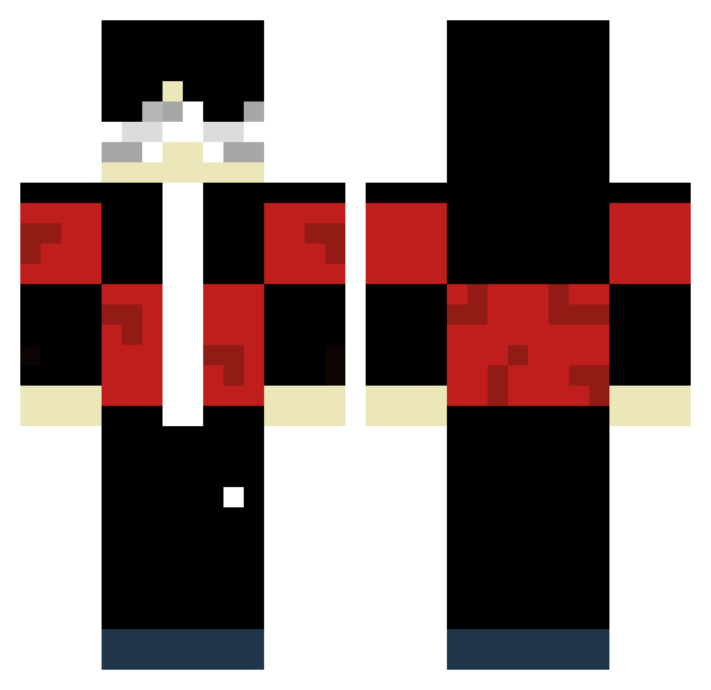 V4XD Minecraft skin, front and back view