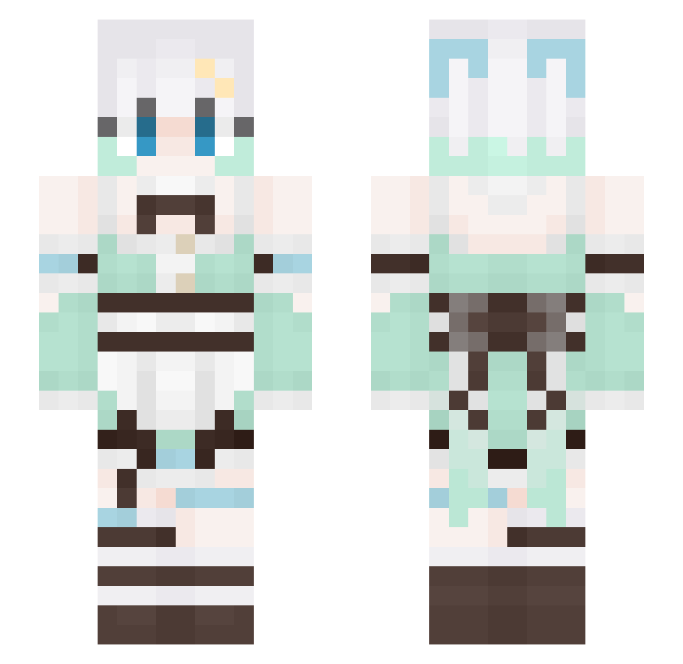 ComradeDorn Minecraft skin, front and back view