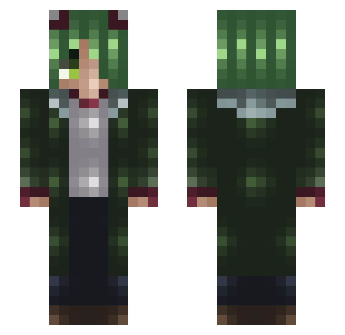 hladrug Minecraft skin, front and back view