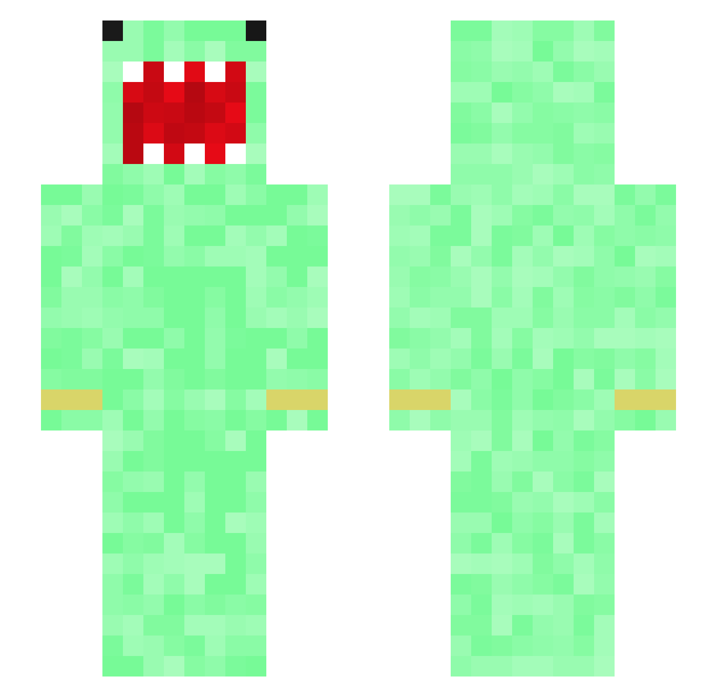 Bezzaa Minecraft skin, front and back view