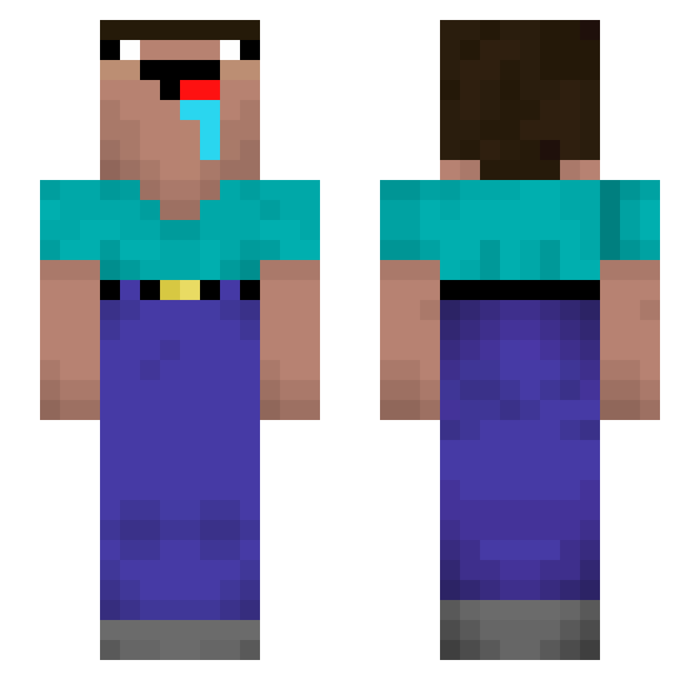 Naftali2707 Minecraft skin, front and back view