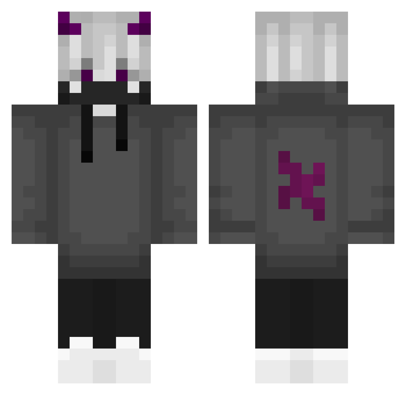TreamTM Minecraft skin, front and back view
