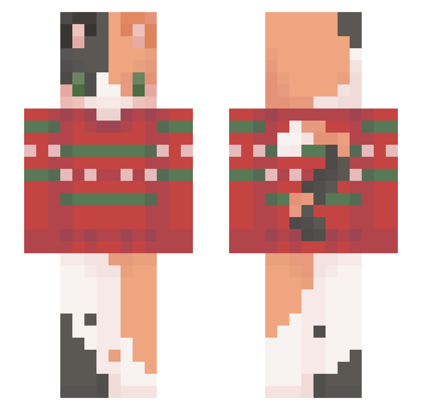 DigitalViolencE Minecraft skin, front and back view
