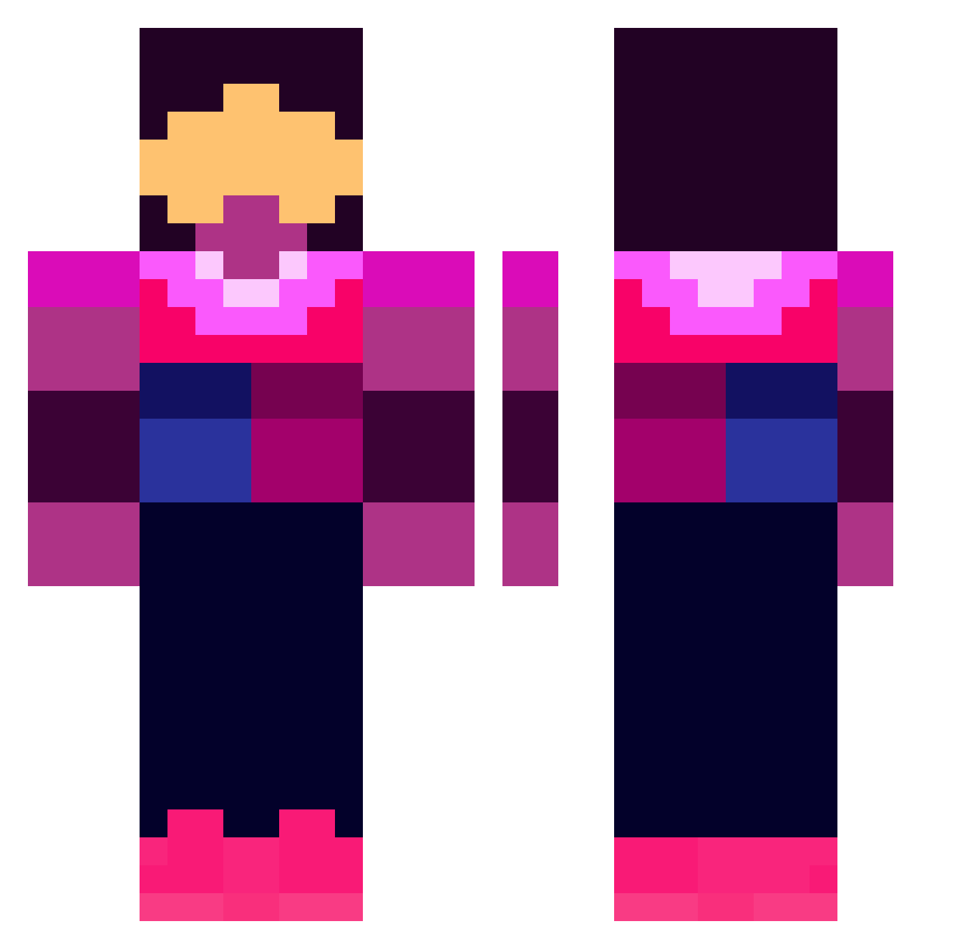 trozito Minecraft skin, front and back view