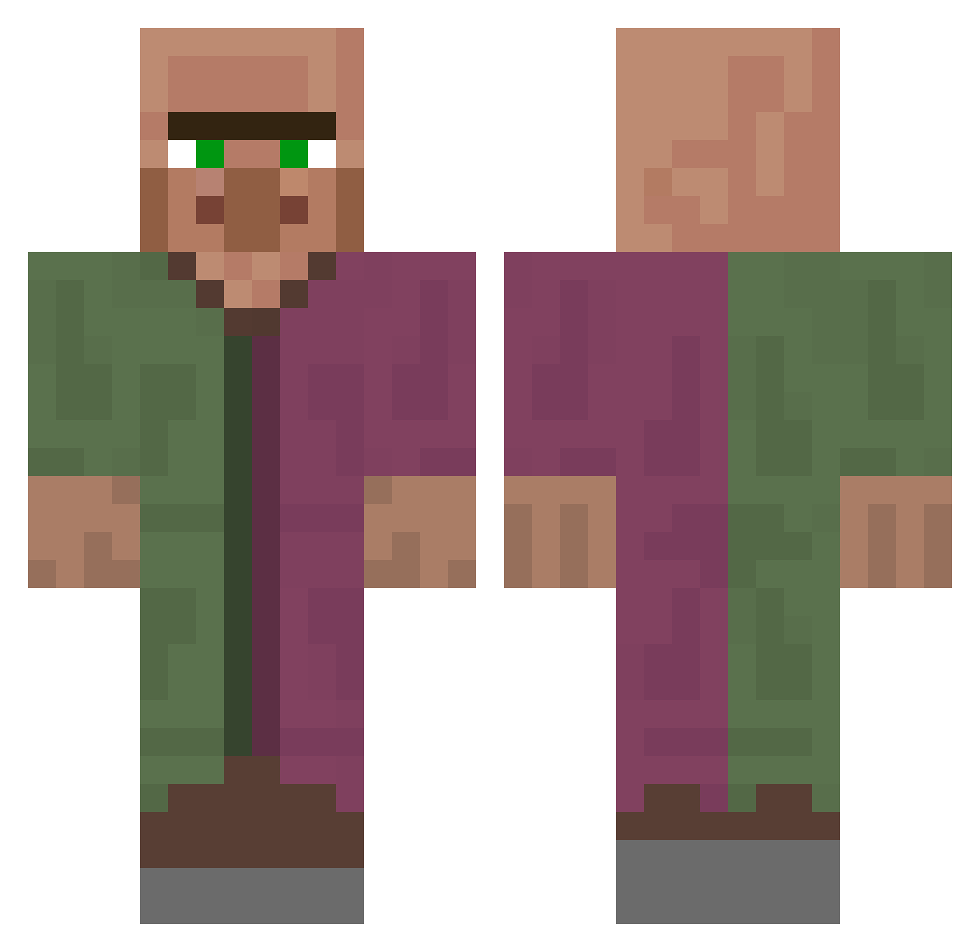 Sigma_Samir Minecraft skin, front and back view