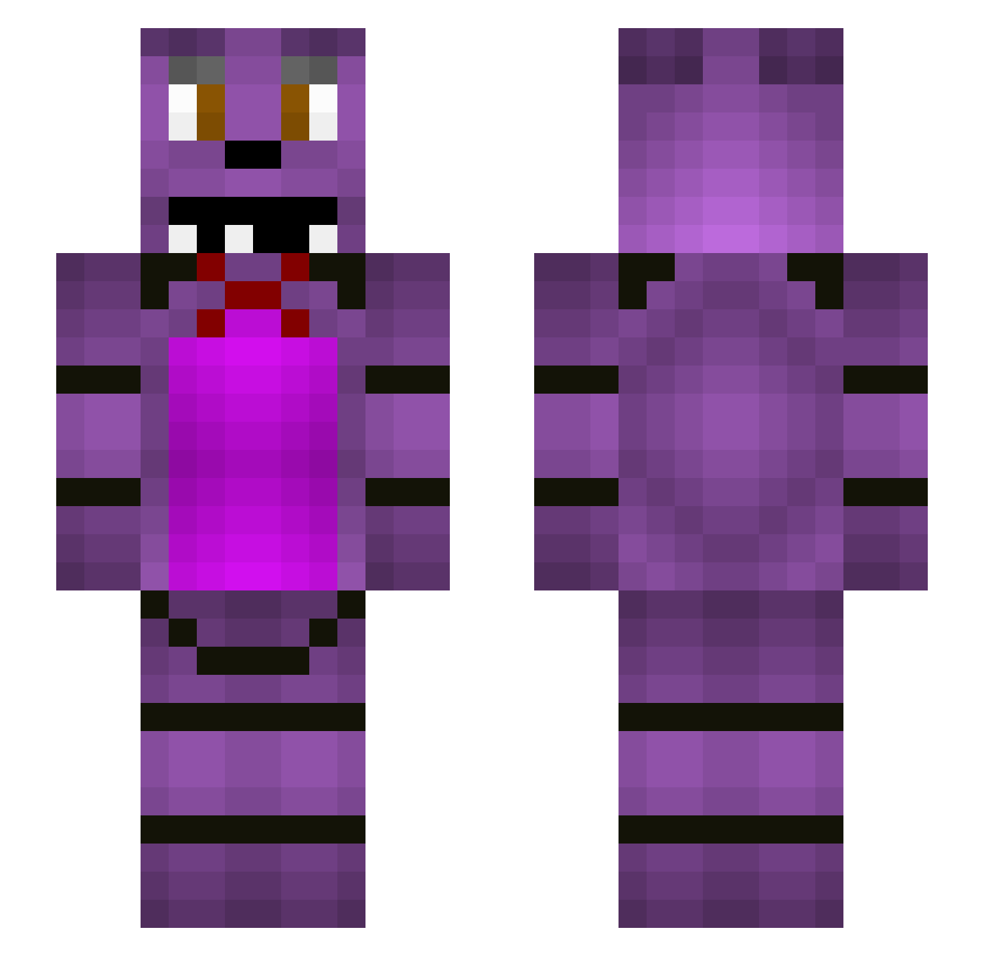 yoicks Minecraft skin, front and back view